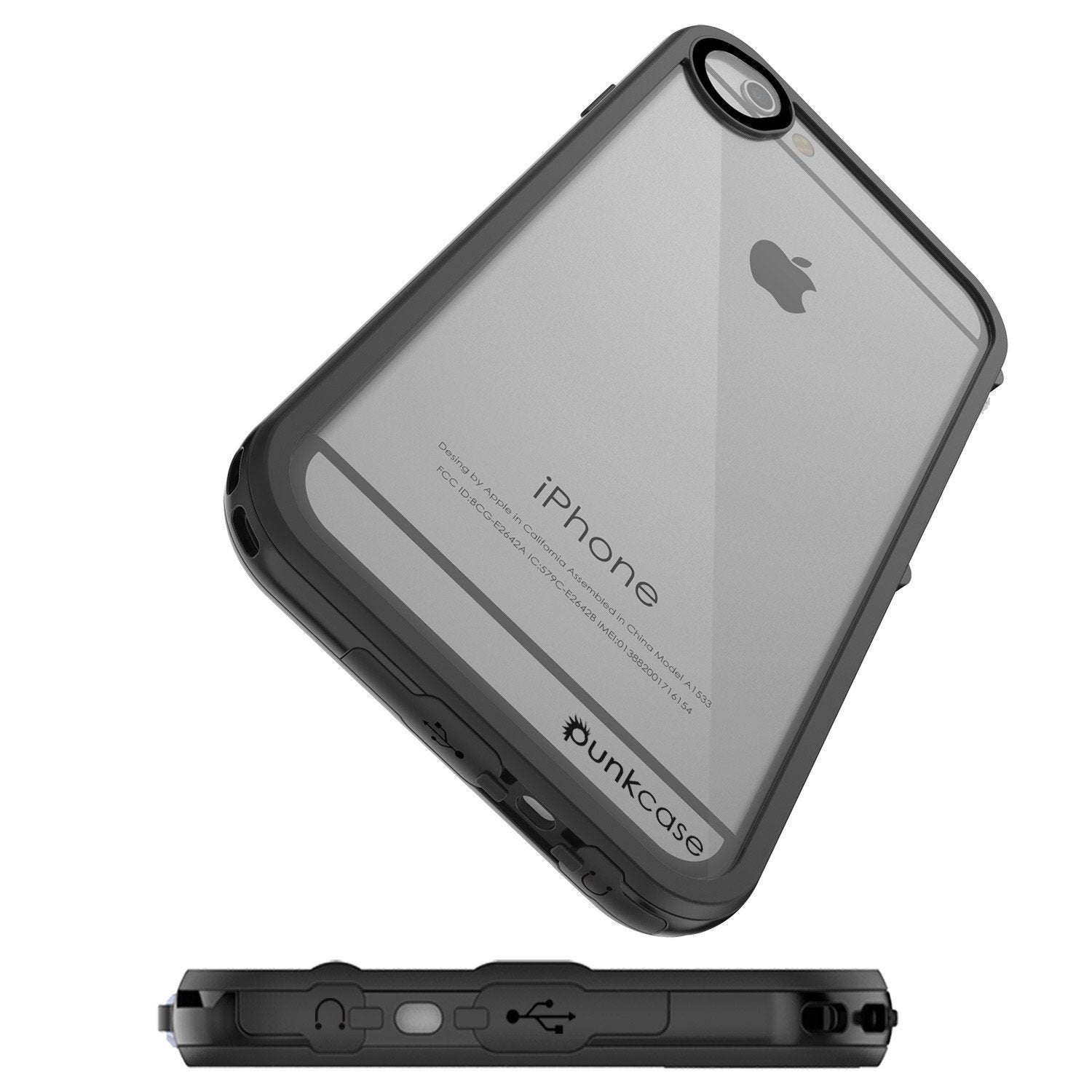 Apple iPhone 8 Waterproof Case, PUNKcase CRYSTAL 2.0 Black W/ Attached Screen Protector  | Warranty - PunkCase NZ