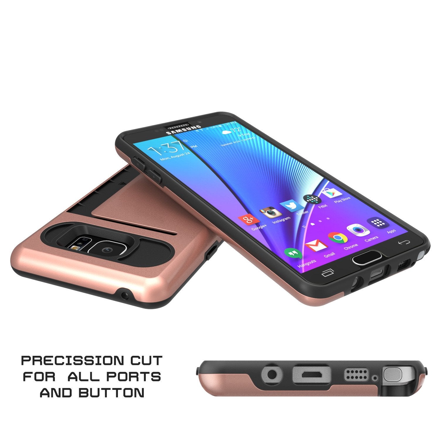 Galaxy Note 5 Case PunkCase CLUTCH Rose Gold Series Slim Armor Soft Cover Case w/ Tempered Glass - PunkCase NZ