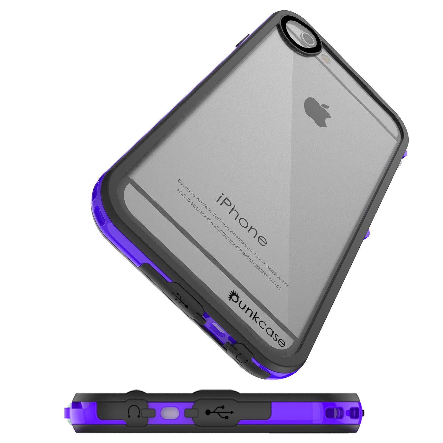 Apple iPhone 7 Waterproof Case, PUNKcase CRYSTAL 2.0 Purple W/ Attached Screen Protector  | Warranty - PunkCase NZ