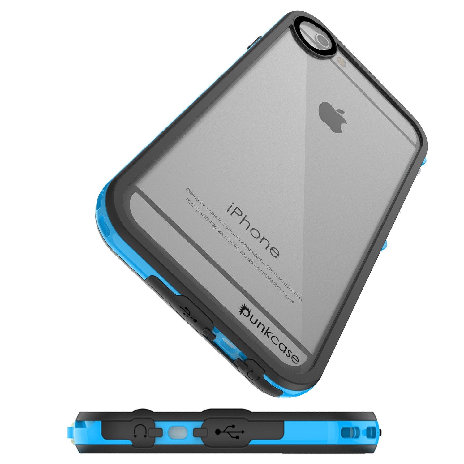 Apple iPhone 7 Waterproof Case, PUNKcase CRYSTAL 2.0 Light Blue  W/ Attached Screen Protector  | Warranty - PunkCase NZ