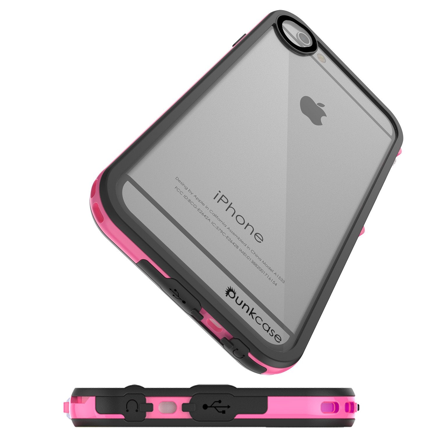 Apple iPhone 7 Waterproof Case, PUNKcase CRYSTAL 2.0 Pink W/ Attached Screen Protector  | Warranty - PunkCase NZ