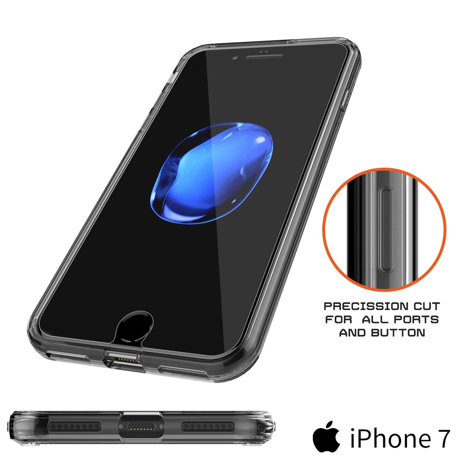 iPhone 7+ Plus Case Punkcase® LUCID 2.0 Crystal Black Series w/ SHIELD Screen Protector | Ultra Fit - PunkCase NZ