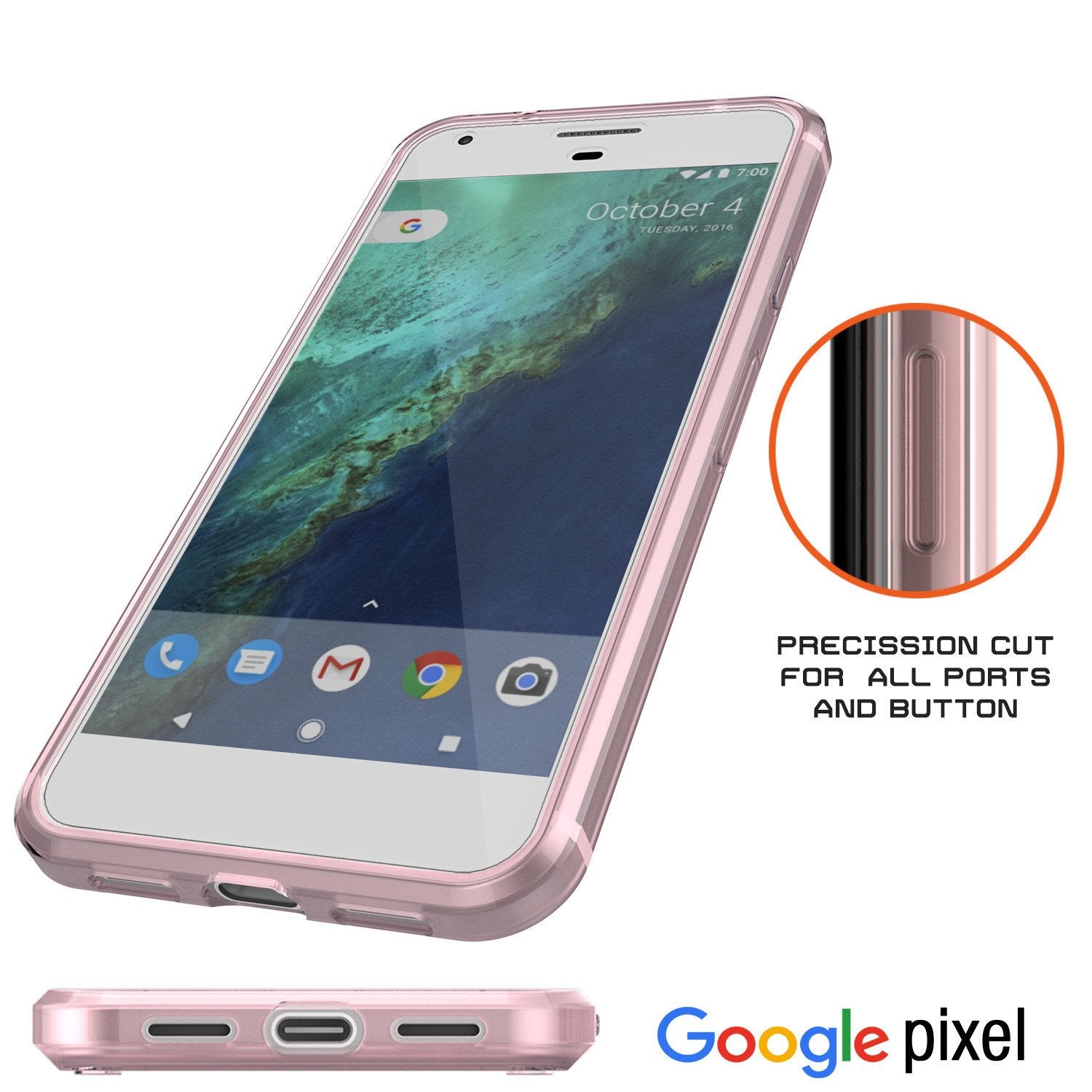 Google Pixel XL Case Punkcase® LUCID 2.0 Crystal Pink Series w/ PUNK SHIELD Glass Screen Protector | Ultra Fit - PunkCase NZ