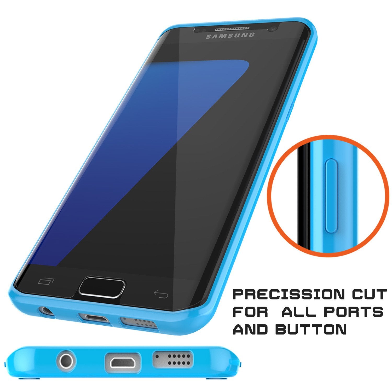 S7 Edge Case Punkcase® LUCID 2.0 Light Blue Series w/ PUNK SHIELD Screen Protector | Ultra Fit - PunkCase NZ