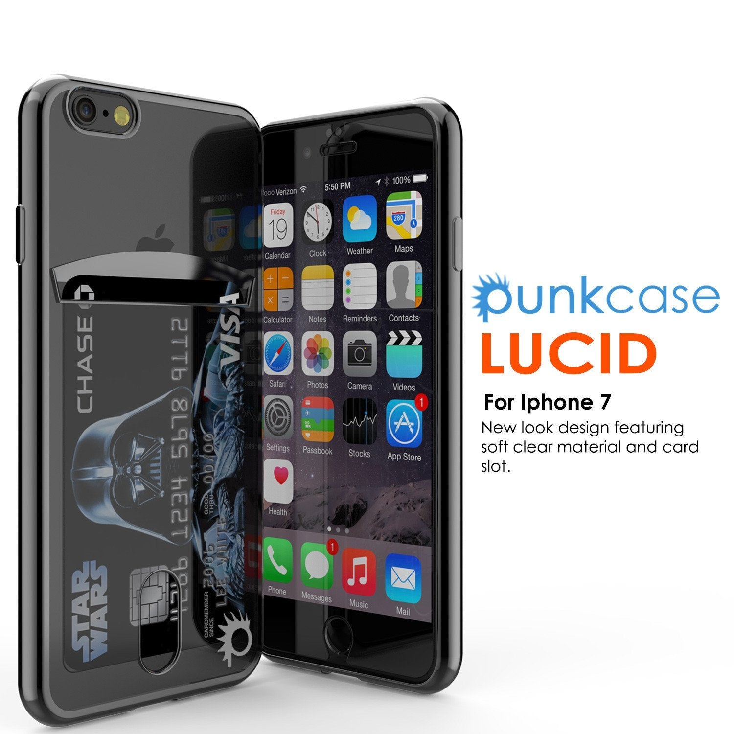 iPhone 8+ Plus Case, PUNKCASE® LUCID Black Series | Card Slot | SHIELD Screen Protector | Ultra fit - PunkCase NZ