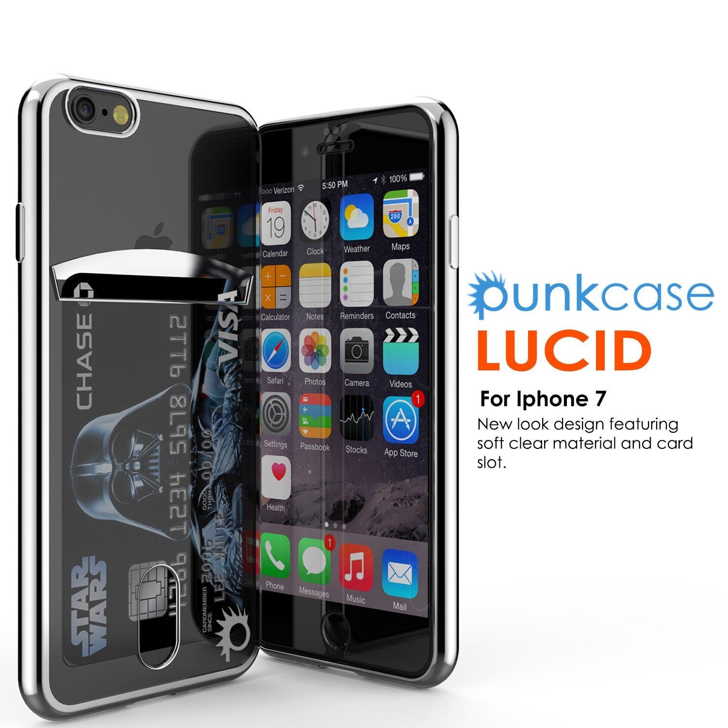 iPhone 8+ Plus Case, PUNKCASE® LUCID Silver Series | Card Slot | SHIELD Screen Protector | Ultra fit - PunkCase NZ