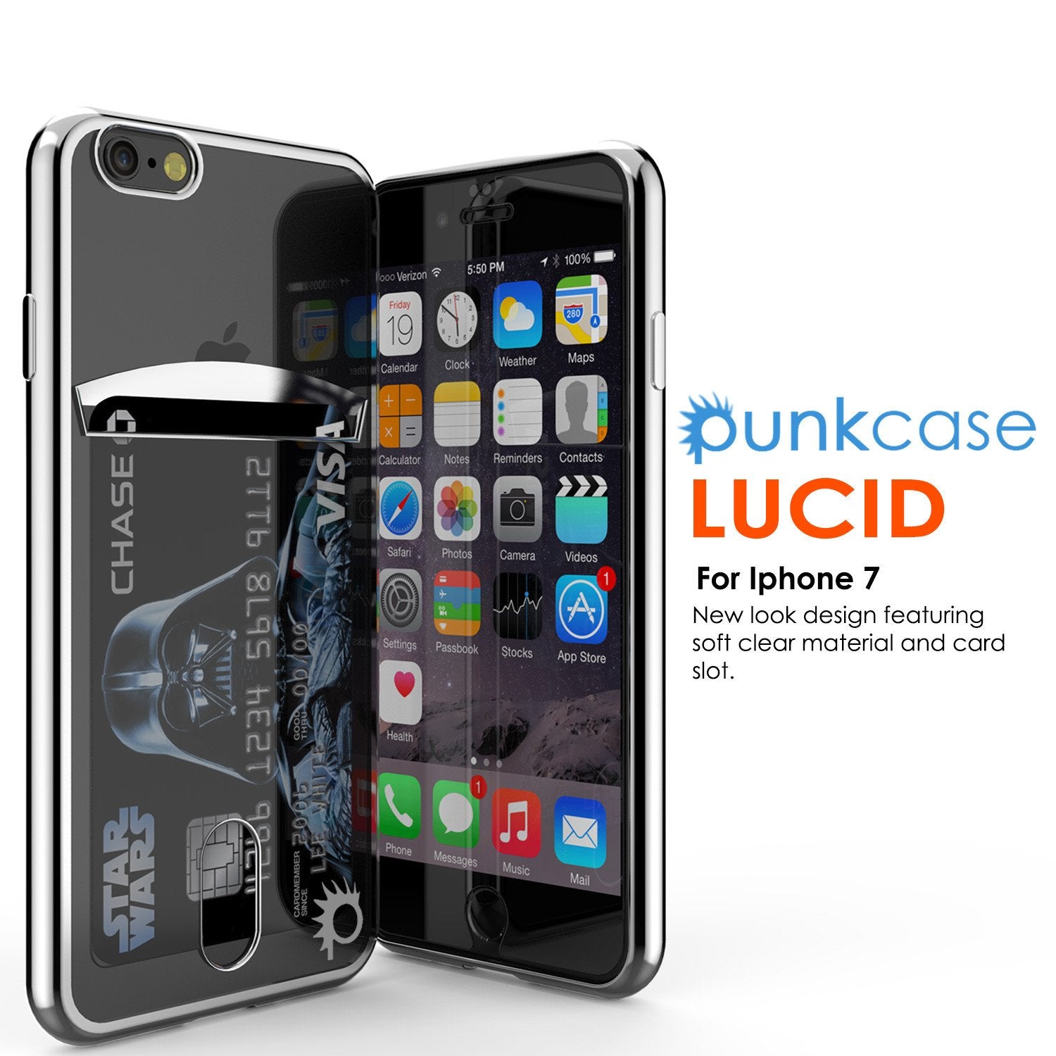 iPhone 7 Case, PUNKCASE® LUCID Silver Series | Card Slot | SHIELD Screen Protector | Ultra fit - PunkCase NZ
