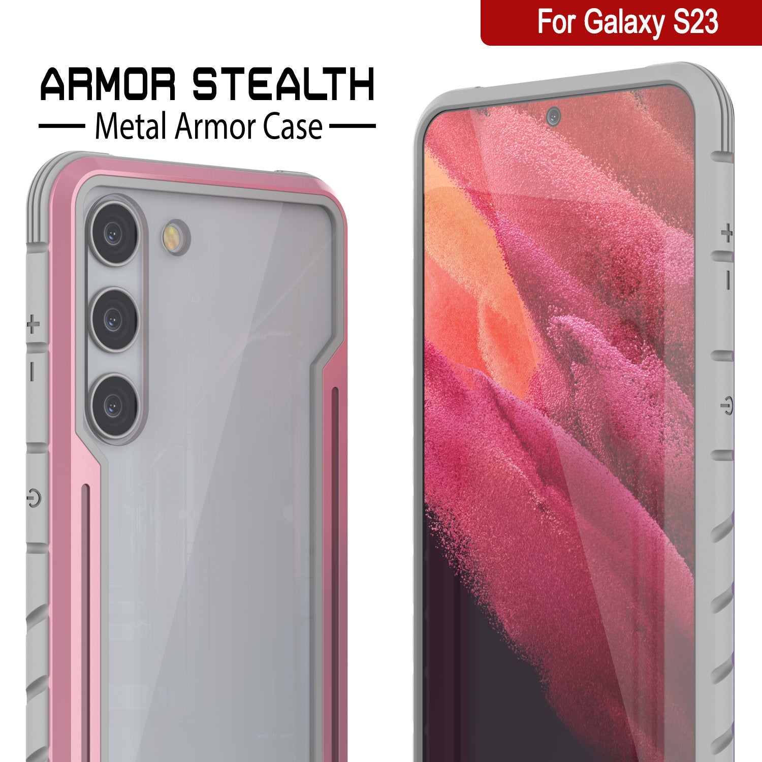 Punkcase S23 Armor Stealth Case Protective Military Grade Multilayer Cover [Rose-Gold]
