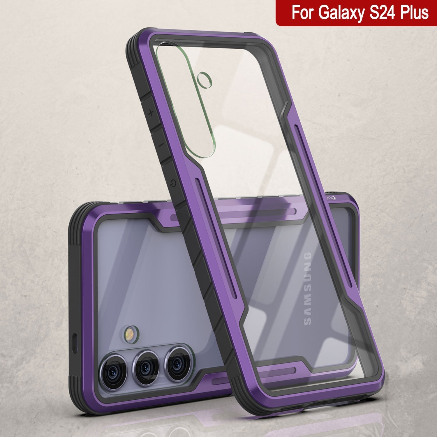 Punkcase S24+ Plus Armor Stealth Case Protective Military Grade Multilayer Cover [Purple]