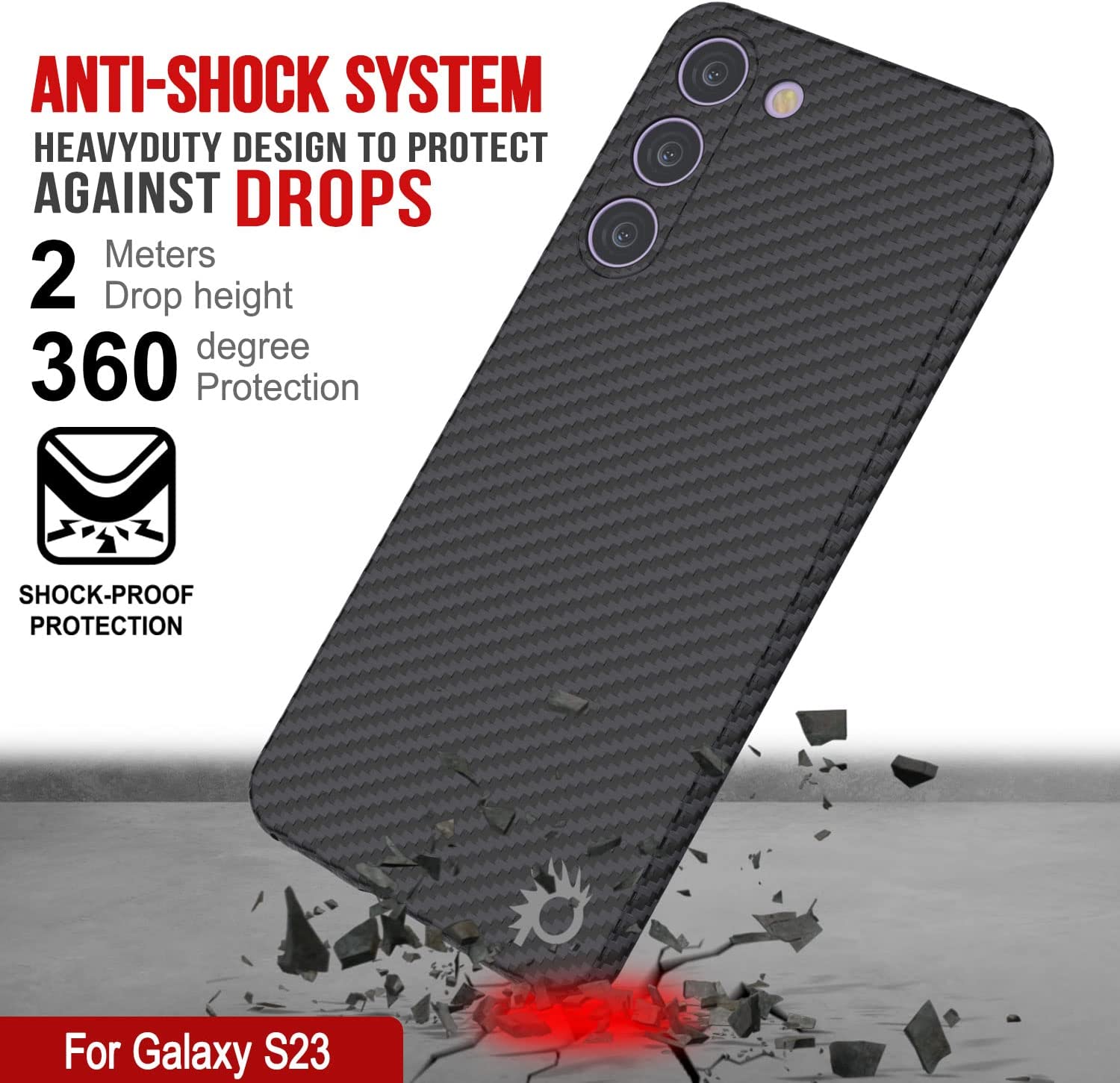 Punkcase S23 Carbon Fiber Case [AramidShield Series] Ultra Slim & Light Kevlar