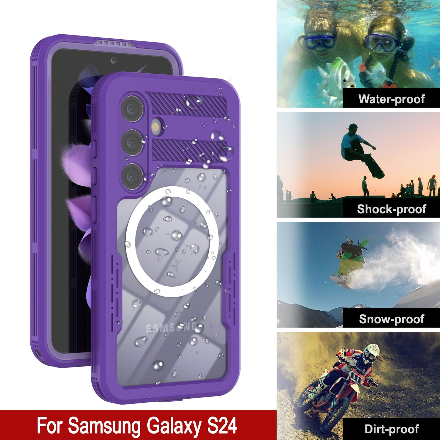 Galaxy S24 Ultra Waterproof Case [Alpine 2.0 Series] [Slim Fit] [IP68 Certified] [Shockproof] [Purple]