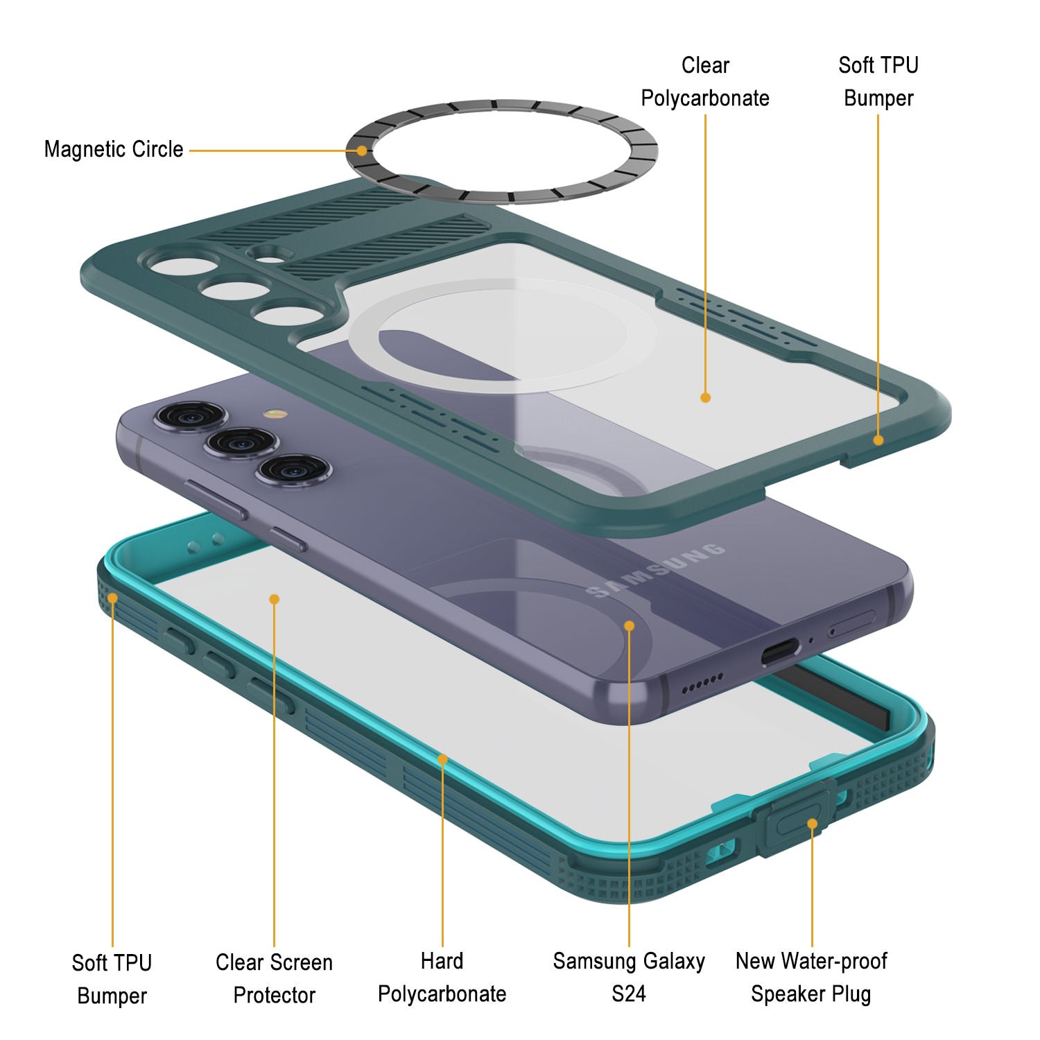Galaxy S24 Waterproof Case [Alpine 2.0 Series] [Slim Fit] [IP68 Certified] [Shockproof] [Blue]