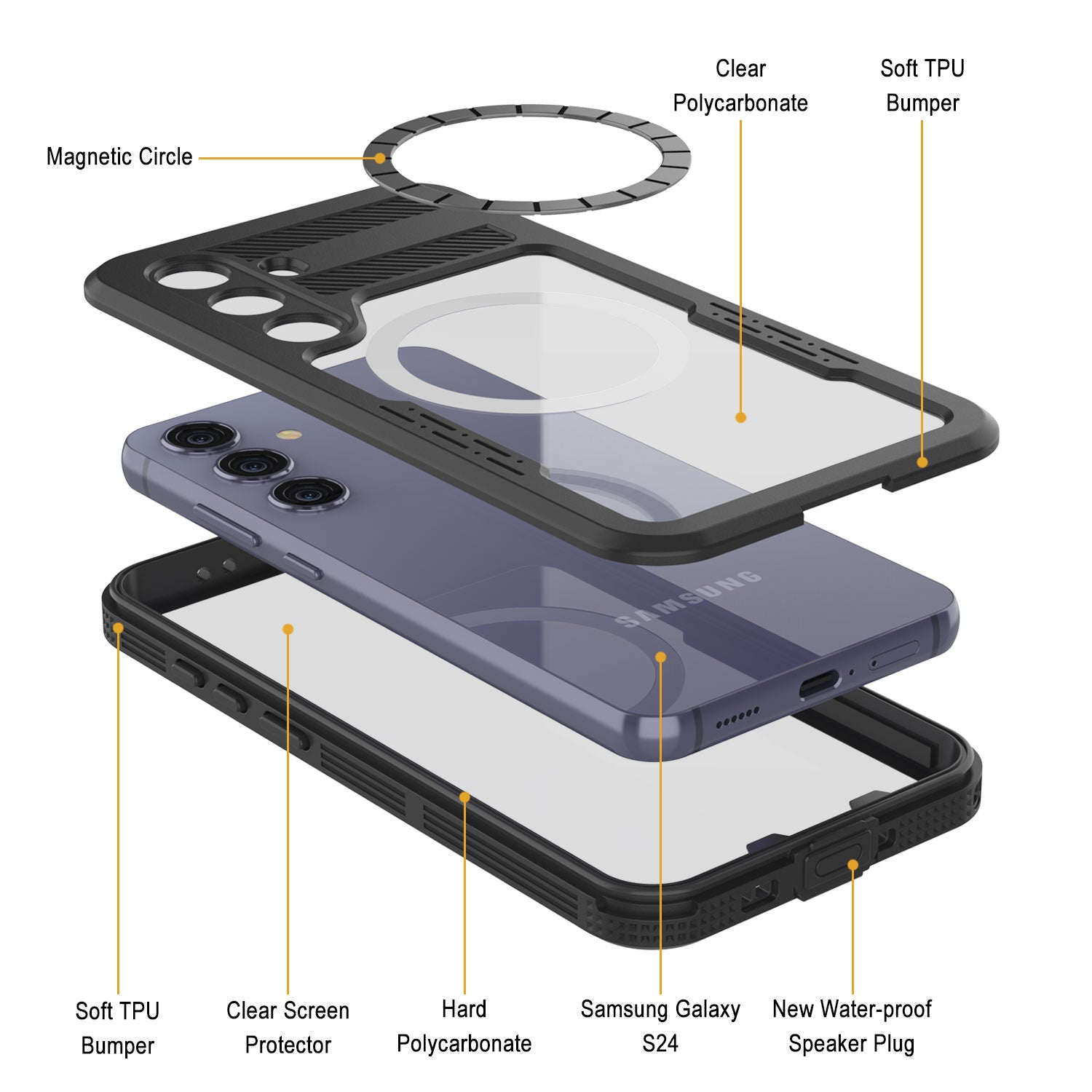 Galaxy S24 Ultra Waterproof Case [Alpine 2.0 Series] [Slim Fit] [IP68 Certified] [Shockproof] [Clear]