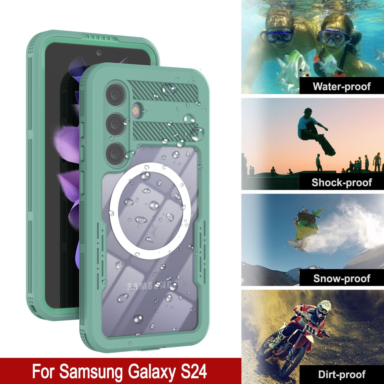 Galaxy S24 Ultra Waterproof Case [Alpine 2.0 Series] [Slim Fit] [IP68 Certified] [Shockproof] [Teal]