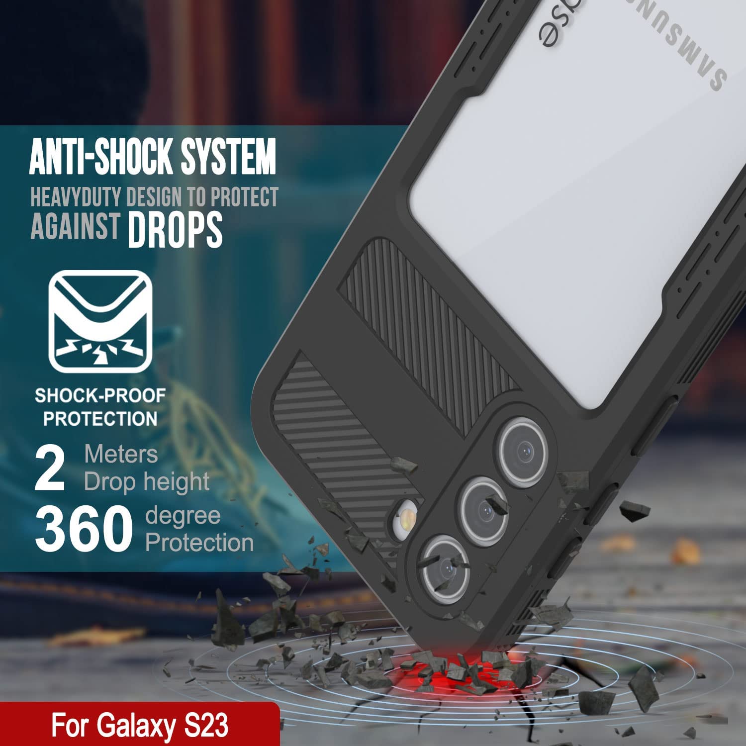 Galaxy S23 Waterproof Case [Alpine 2.0 Series] [Slim Fit] [IP68 Certified] [Shockproof] [Black]