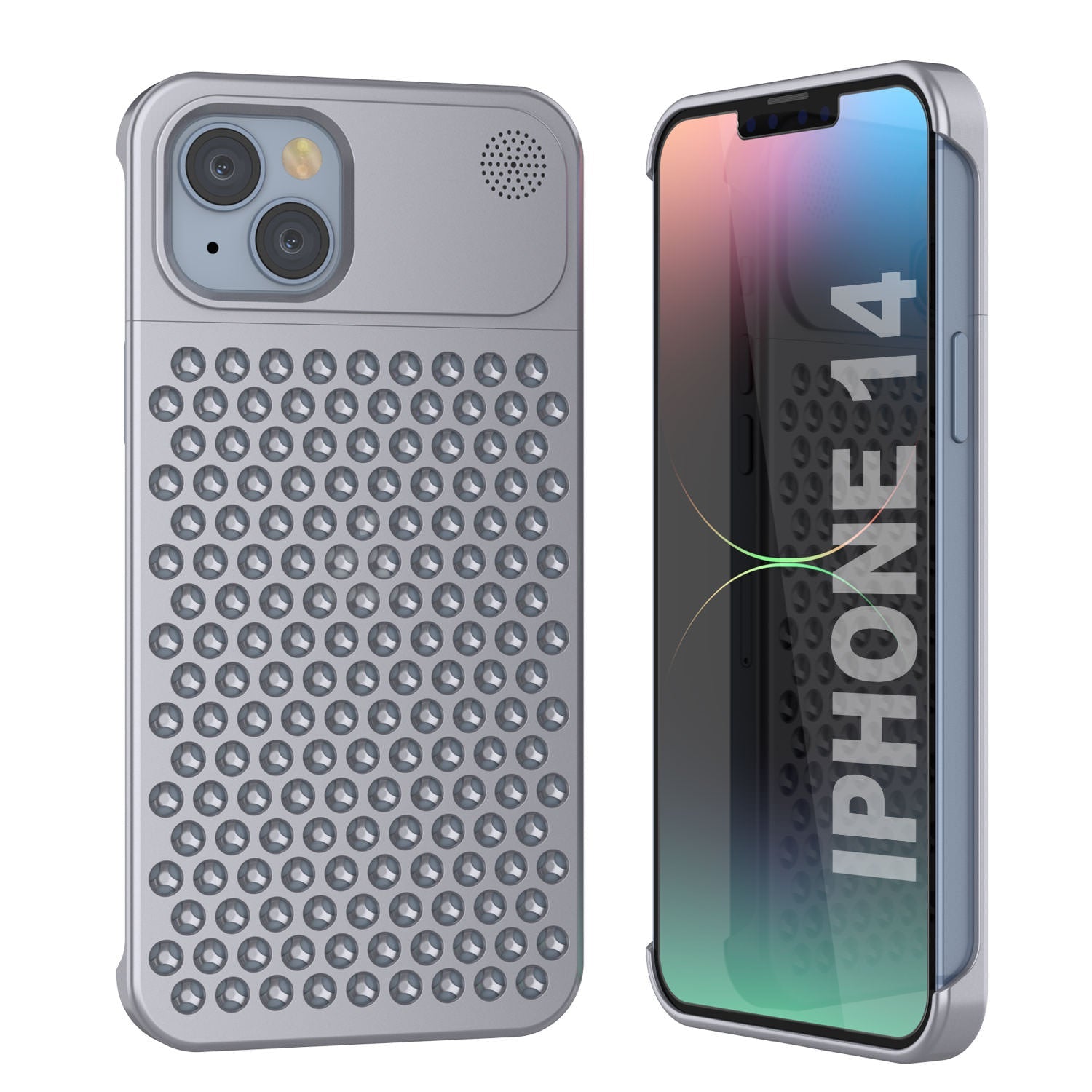 PunkCase for iPhone 14 Aluminum Alloy Case [Fortifier Extreme Series] Ultra Durable Cover [Silver]