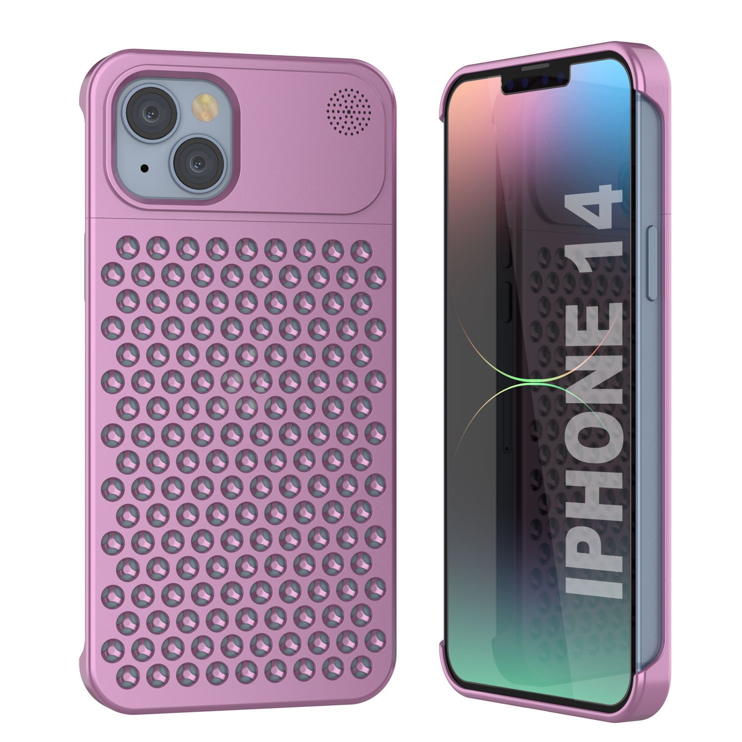 PunkCase for iPhone 14 Aluminum Alloy Case [Fortifier Extreme Series] Ultra Durable Cover [Pink]