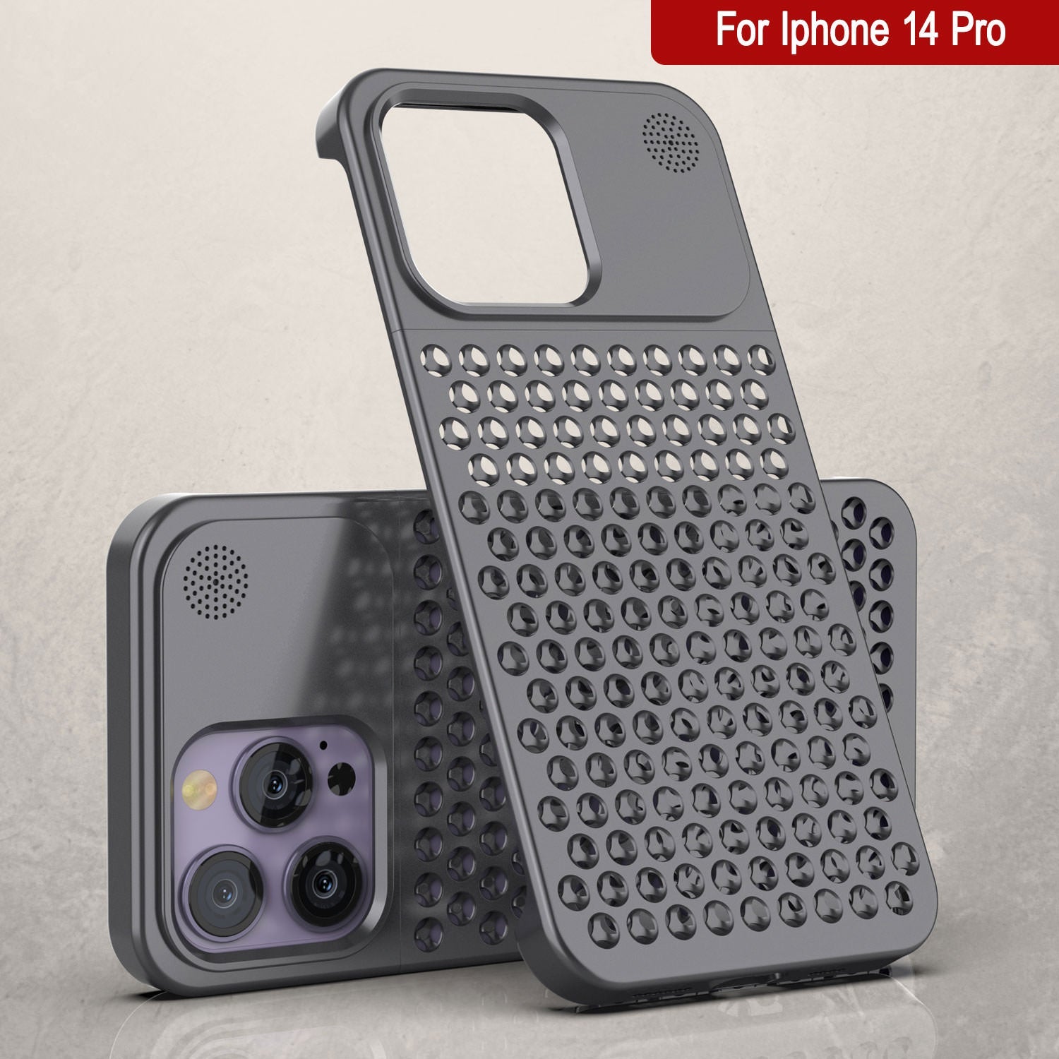 PunkCase for iPhone 14 Pro Aluminum Alloy Case [Fortifier Extreme Series] Ultra Durable Cover [Grey]