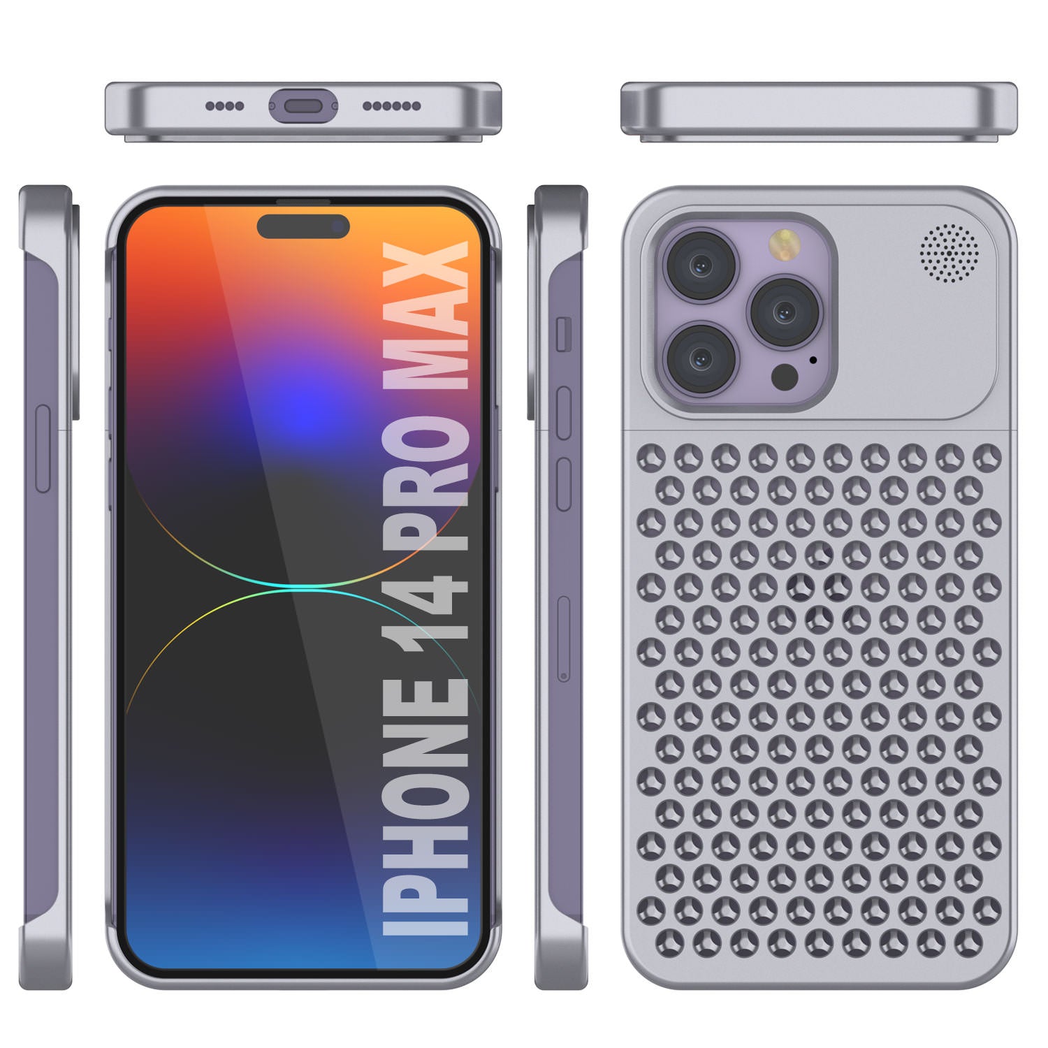 PunkCase for iPhone 14 Pro Max Aluminum Alloy Case [Fortifier Extreme Series] Ultra Durable Cover [Silver]
