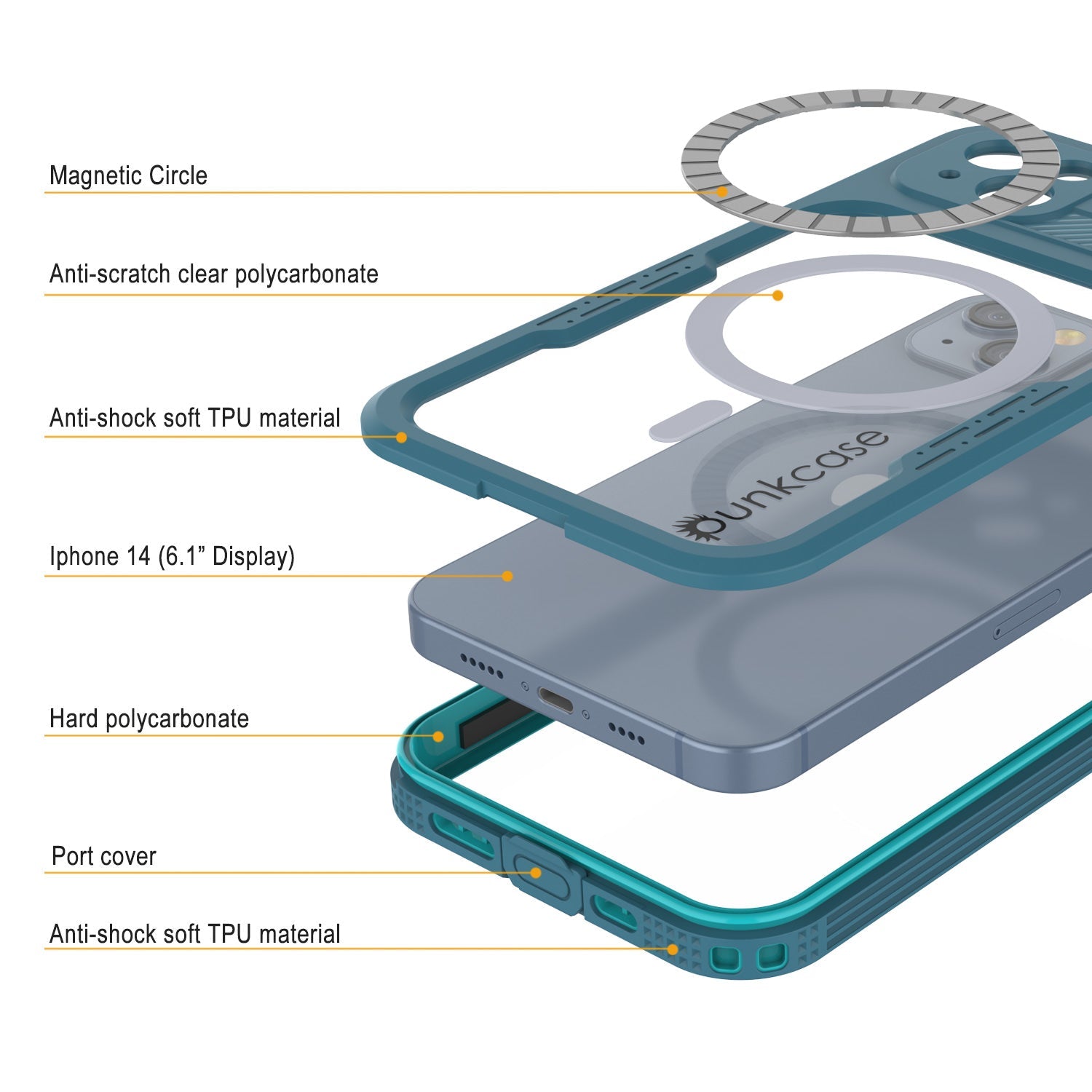 iPhone 14 Waterproof Case [Alpine 2.0 Series] [Slim Fit] [IP68 Certified] [Shockproof] [Blue]