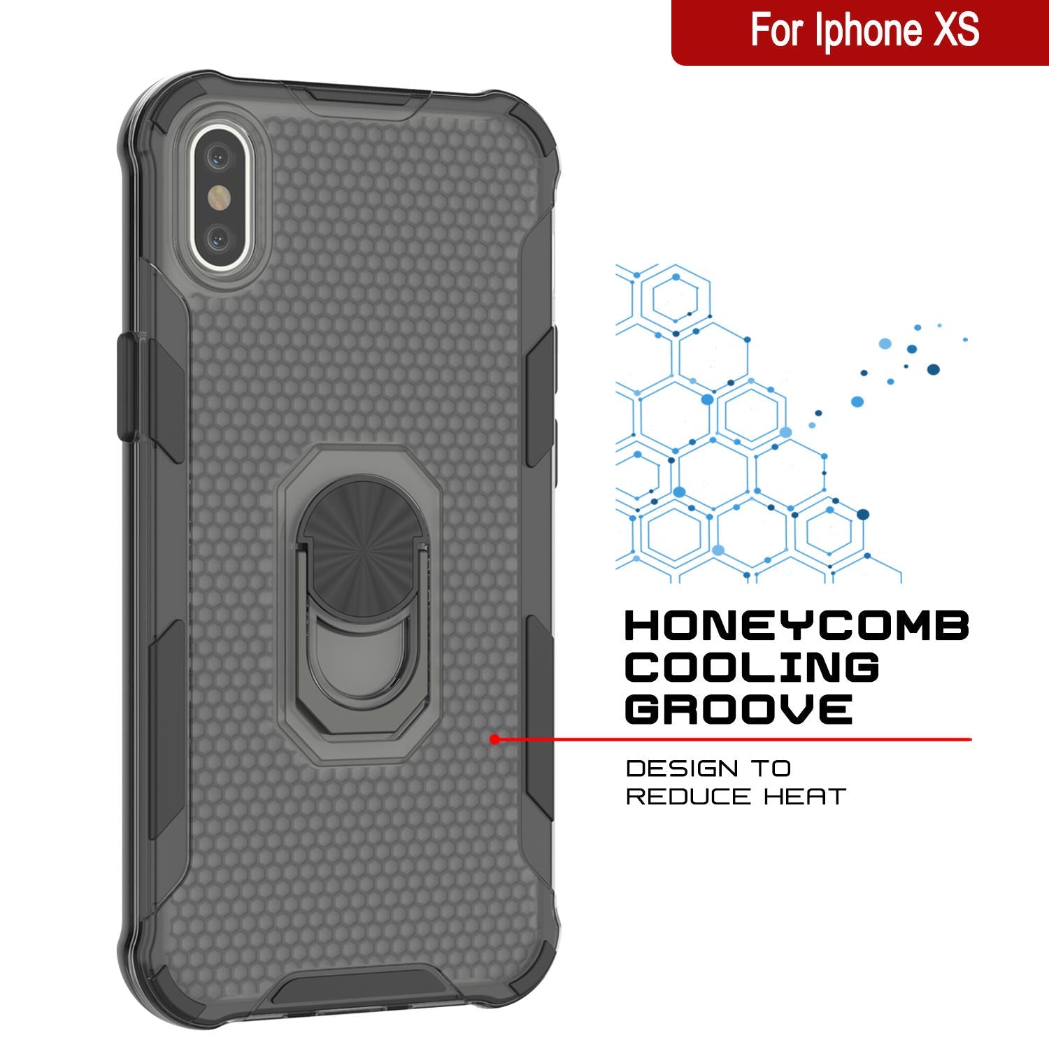 PunkCase for iPhone XS Case [Magnetix 2.0 Series] Clear Protective TPU Cover W/Kickstand [Black]