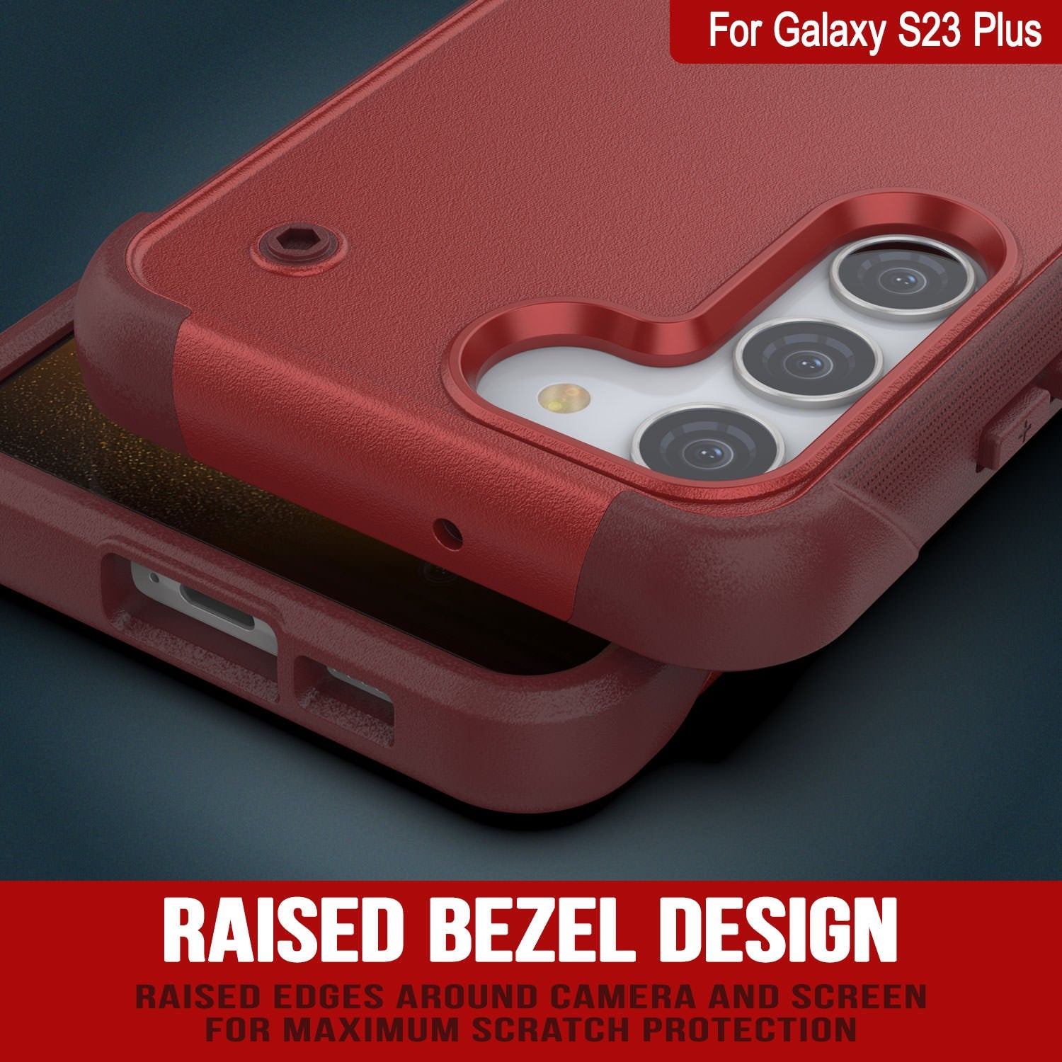 Punkcase Galaxy S24+ Plus Case [Reliance Series] Protective Hybrid Military Grade Cover W/Built-in Kickstand [Red-Rose]
