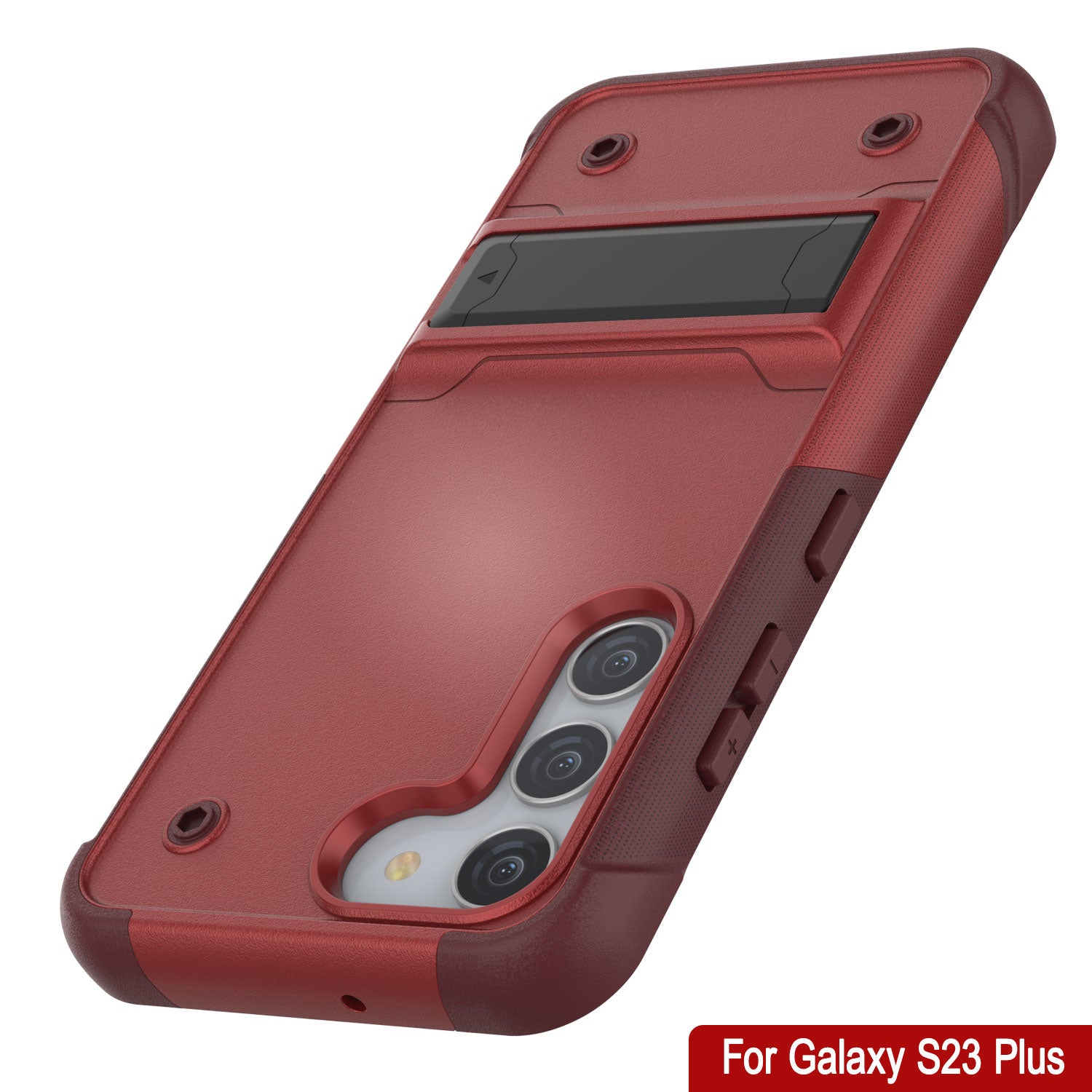 Punkcase Galaxy S24+ Plus Case [Reliance Series] Protective Hybrid Military Grade Cover W/Built-in Kickstand [Red-Rose]