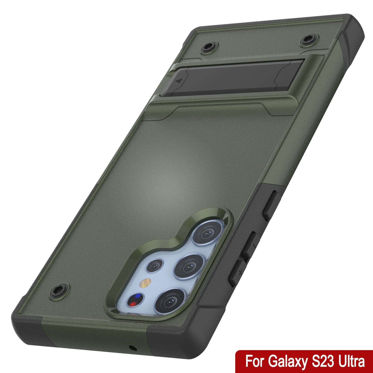 Punkcase Galaxy S24 Ultra Case [Reliance Series] Protective Hybrid Military Grade Cover W/Built-in Kickstand [Army-Green-Black]