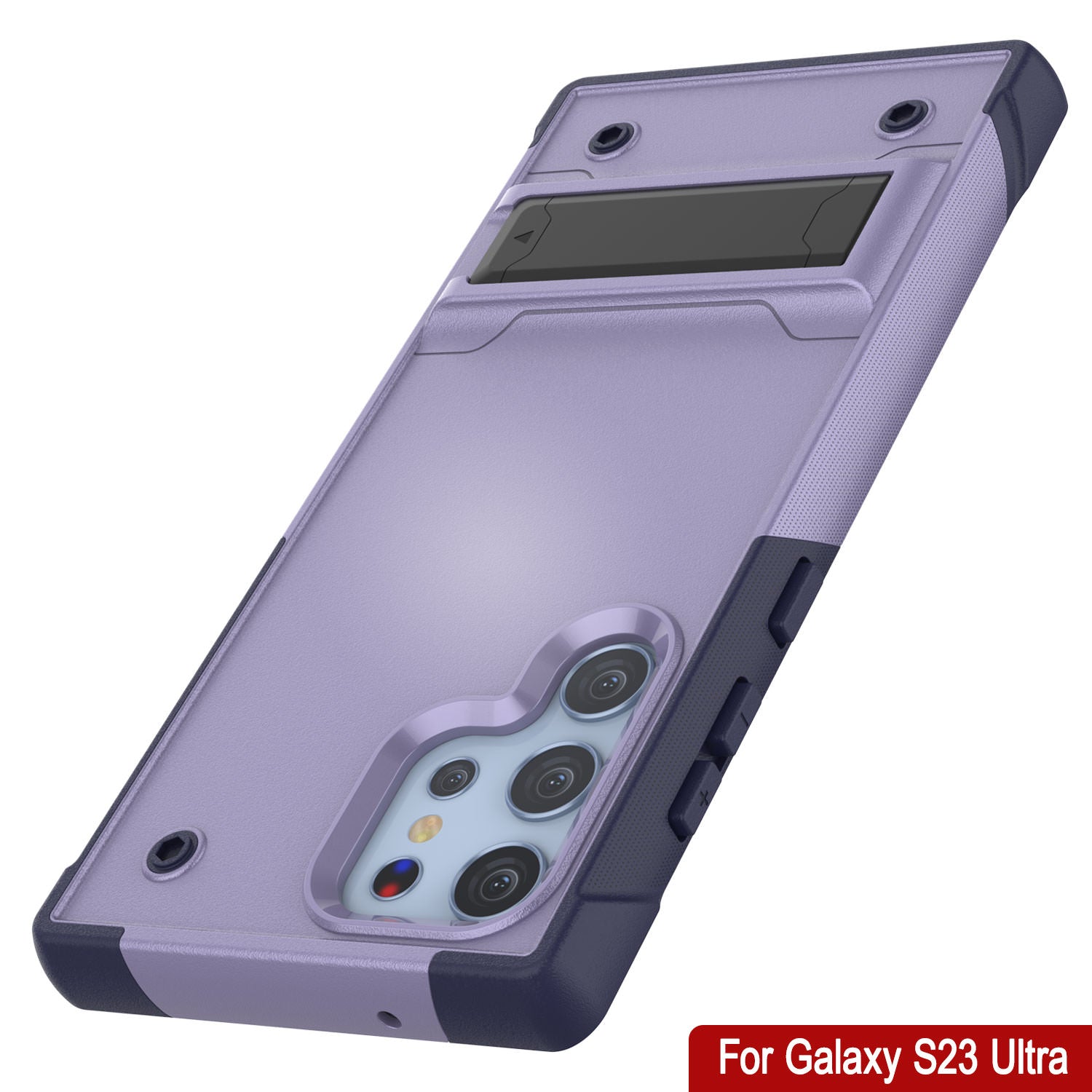 Punkcase Galaxy S24 Ultra Case [Reliance Series] Protective Hybrid Military Grade Cover W/Built-in Kickstand [Purple-Navy]