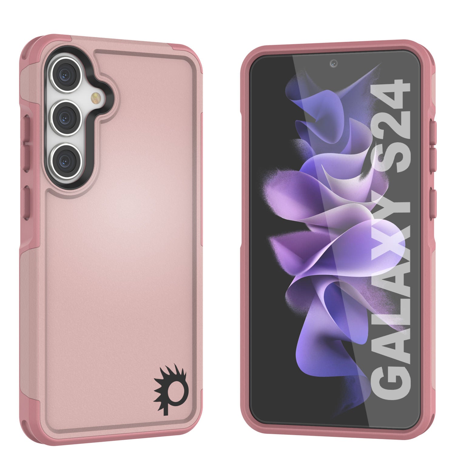 PunkCase Galaxy S24 Case, [Spartan 2.0 Series] Clear Rugged Heavy Duty Cover [Pink]