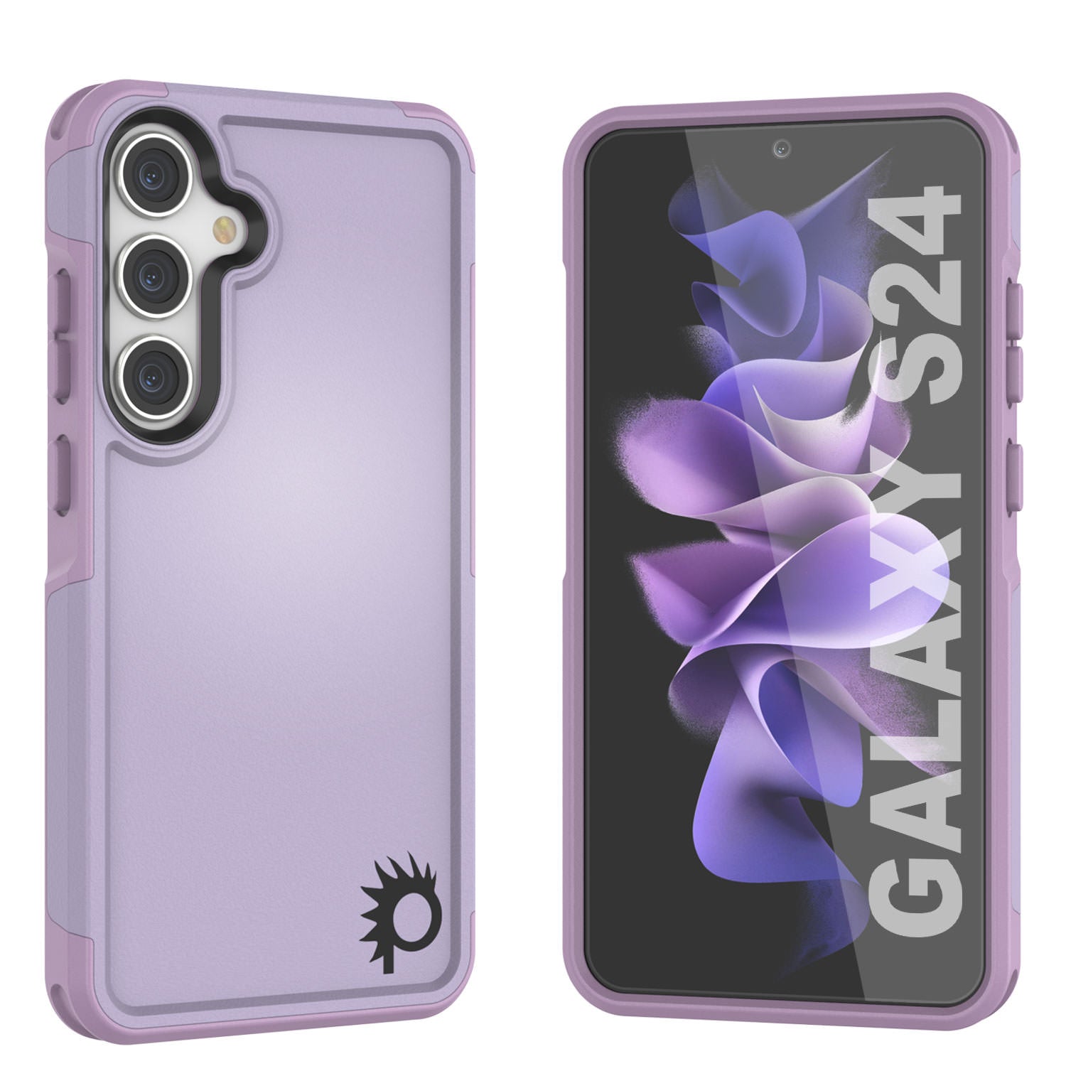 PunkCase Galaxy S24 Case, [Spartan 2.0 Series] Clear Rugged Heavy Duty Cover [Lilac]