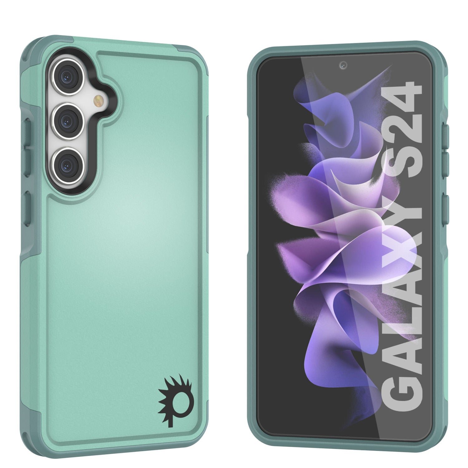 PunkCase Galaxy S24 Case, [Spartan 2.0 Series] Clear Rugged Heavy Duty Cover [Teal]