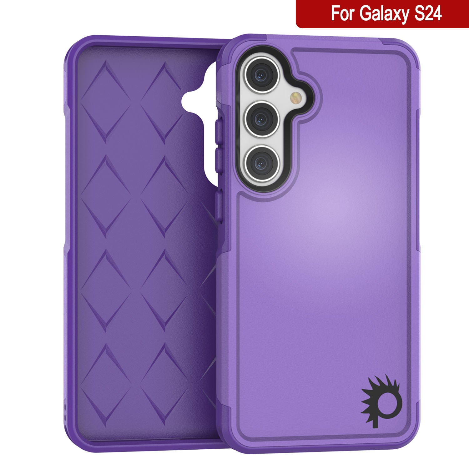 PunkCase Galaxy S24 Case, [Spartan 2.0 Series] Clear Rugged Heavy Duty Cover [Purple]