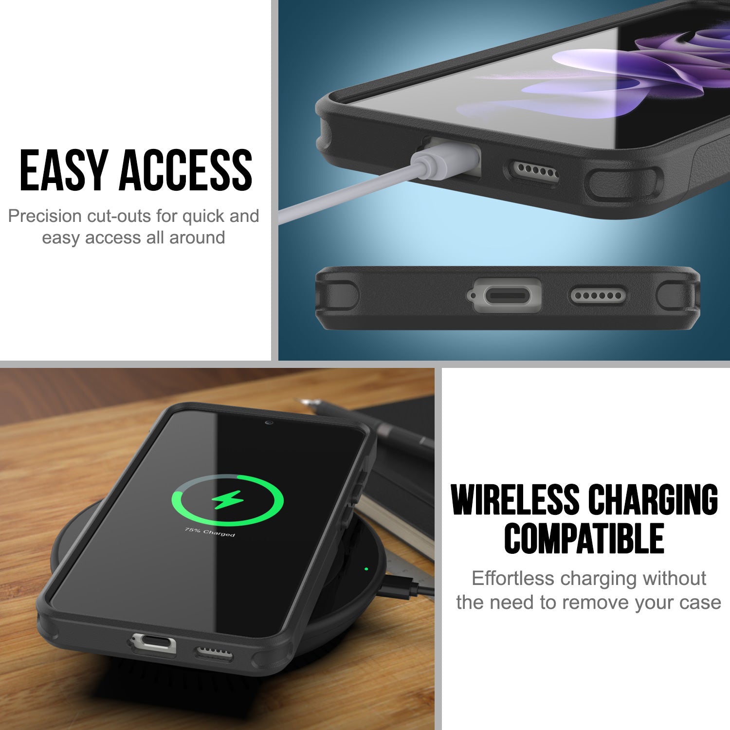 PunkCase Galaxy S24+ Plus Case, [Spartan 2.0 Series] Clear Rugged Heavy Duty Cover [Purple]