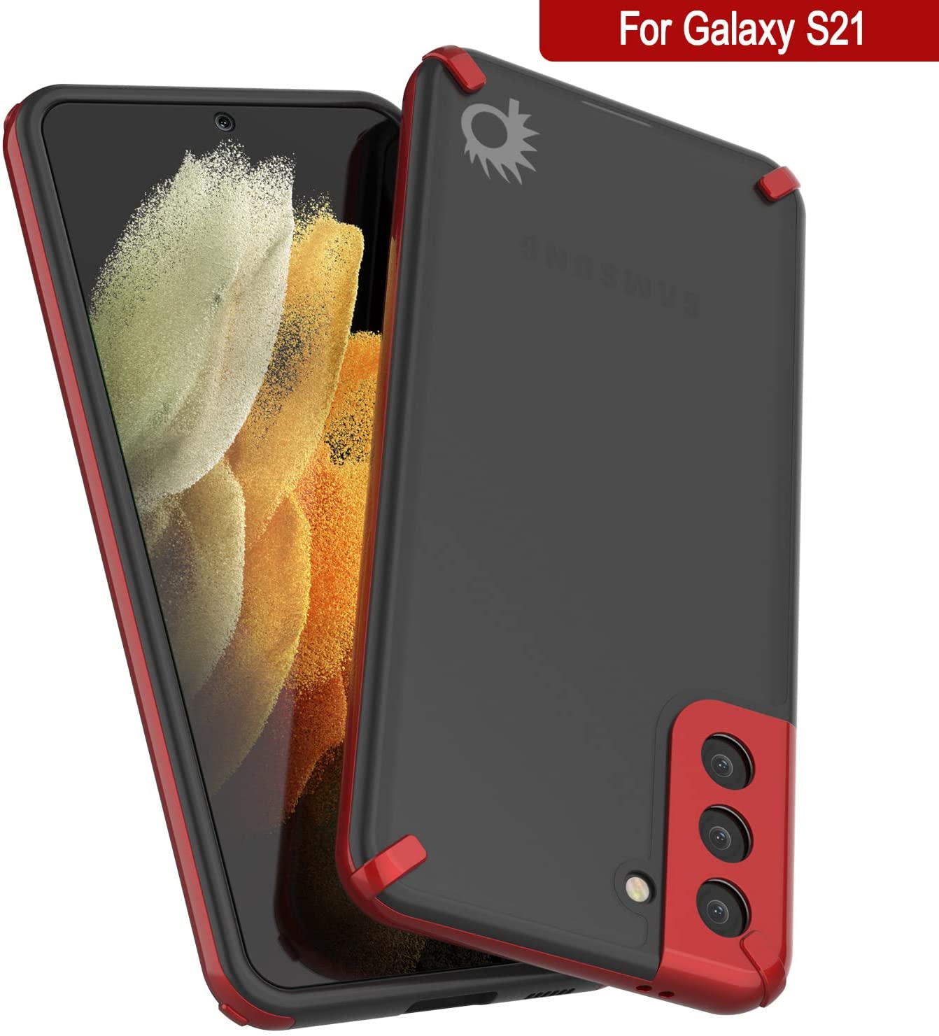 Punkcase Galaxy S21 Case [Mirage Series] Heavy Duty Phone Cover (Red)