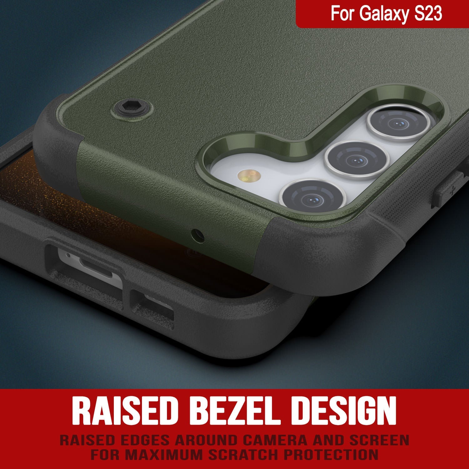 Punkcase Galaxy S24 Case [Reliance Series] Protective Hybrid Military Grade Cover W/Built-in Kickstand [Army Green-Black]