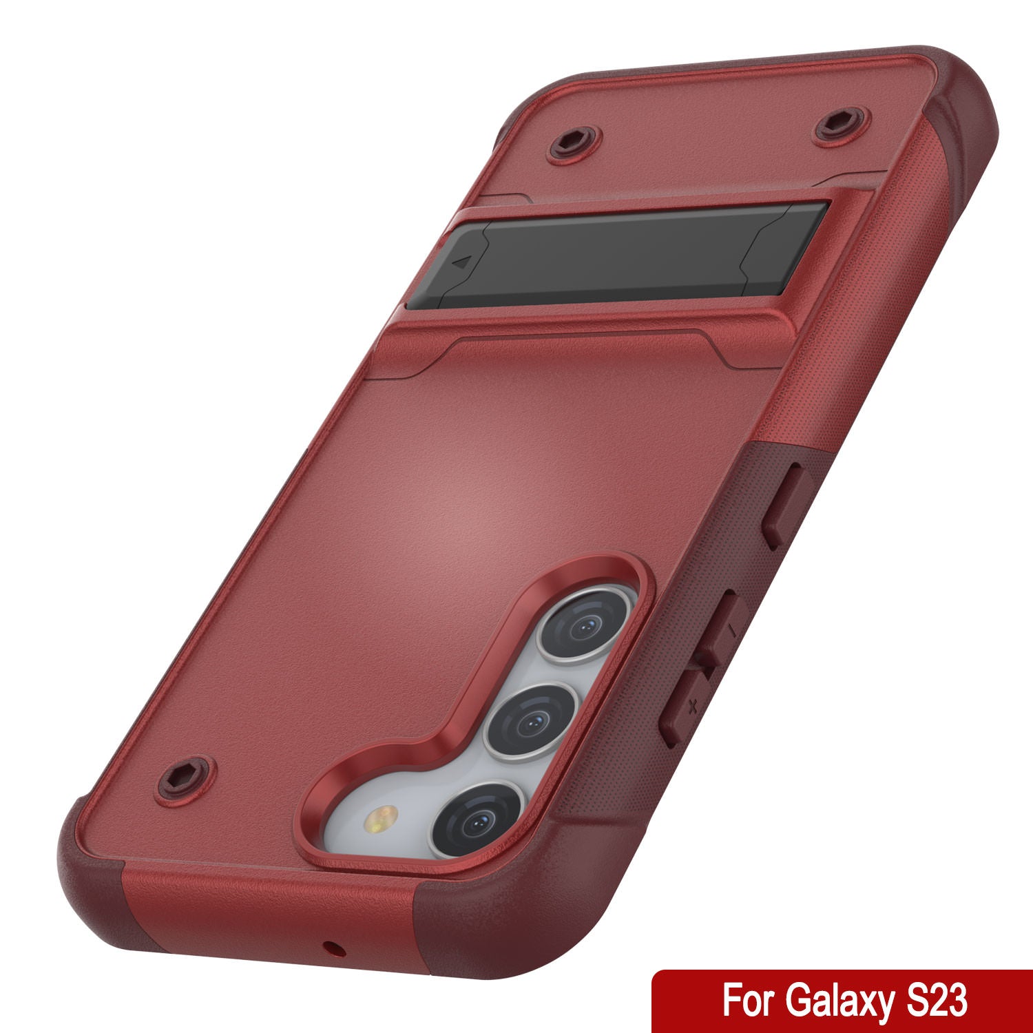 Punkcase Galaxy S24 Case [Reliance Series] Protective Hybrid Military Grade Cover W/Built-in Kickstand [Red-Rose]