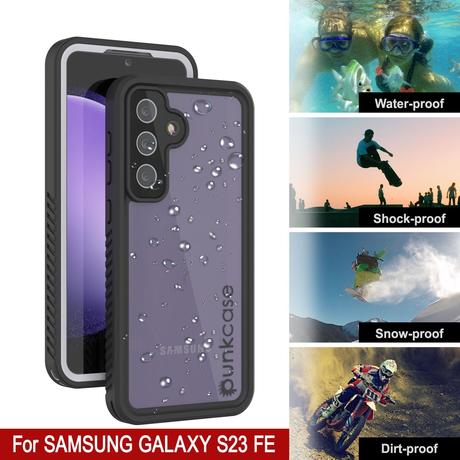 Galaxy S23 FE Water/ Shock/ Snow/ dirt proof [Extreme Series] Punkcase Slim Case [White]