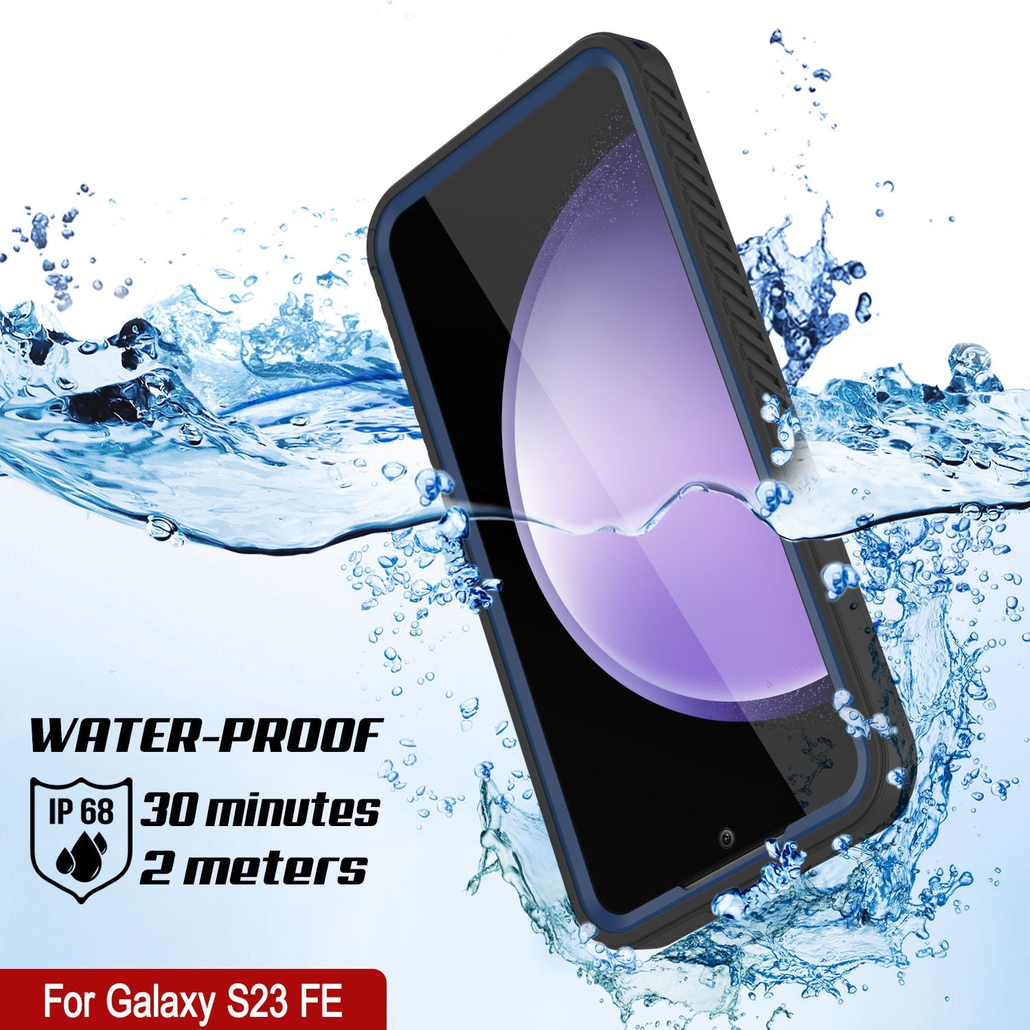Galaxy S23 FE Water/ Shockproof [Extreme Series] With Screen Protector Case [Navy Blue]