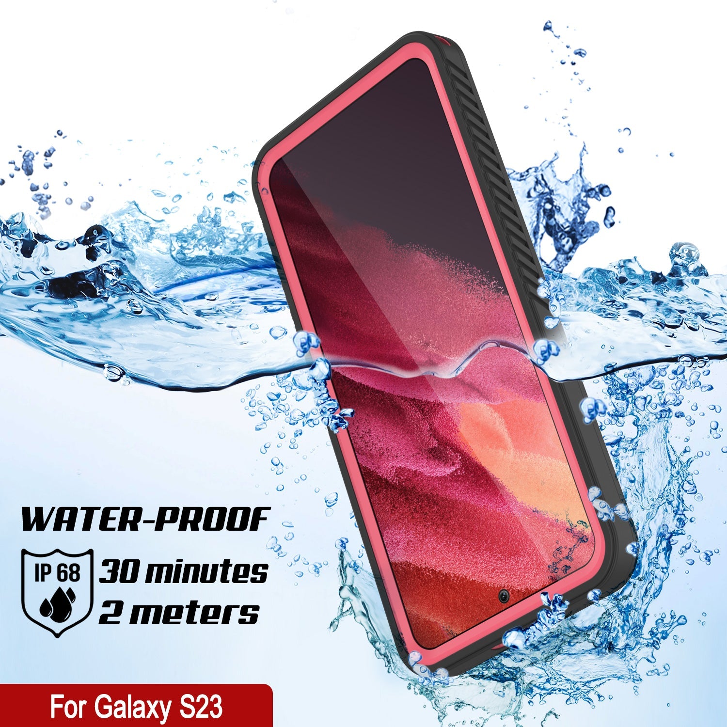 Galaxy S23 Water/ Shock/ Snowproof [Extreme Series] Slim Screen Protector Case [Pink]