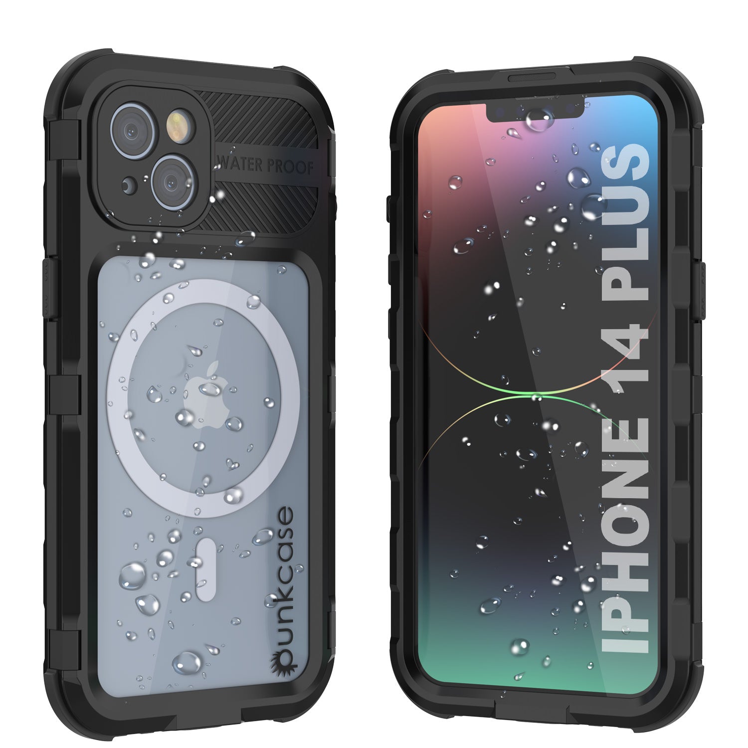 iPhone 14 Plus Metal Extreme 2.0 Series Aluminum Waterproof Case IP68 W/Buillt in Screen Protector [Black]