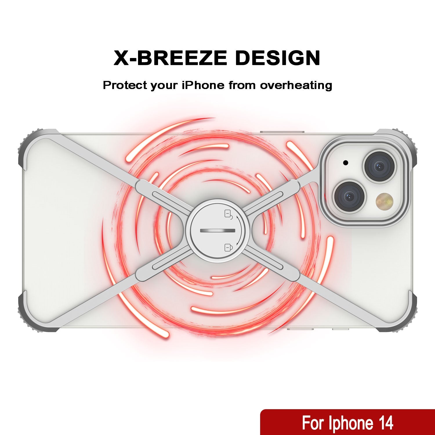 Punkcase iPhone 14 Bumper Case [Backbone Series] Ultra Slim Minimalist Aluminum Metal X-Frame Cover for iPhone 14 (2022) (6.1") [Silver]