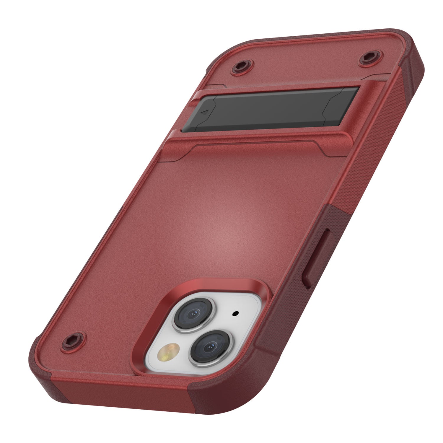 Punkcase iPhone 14 Case [Reliance Series] Protective Hybrid Military Grade Cover W/Built-in Kickstand [Red-Rose]