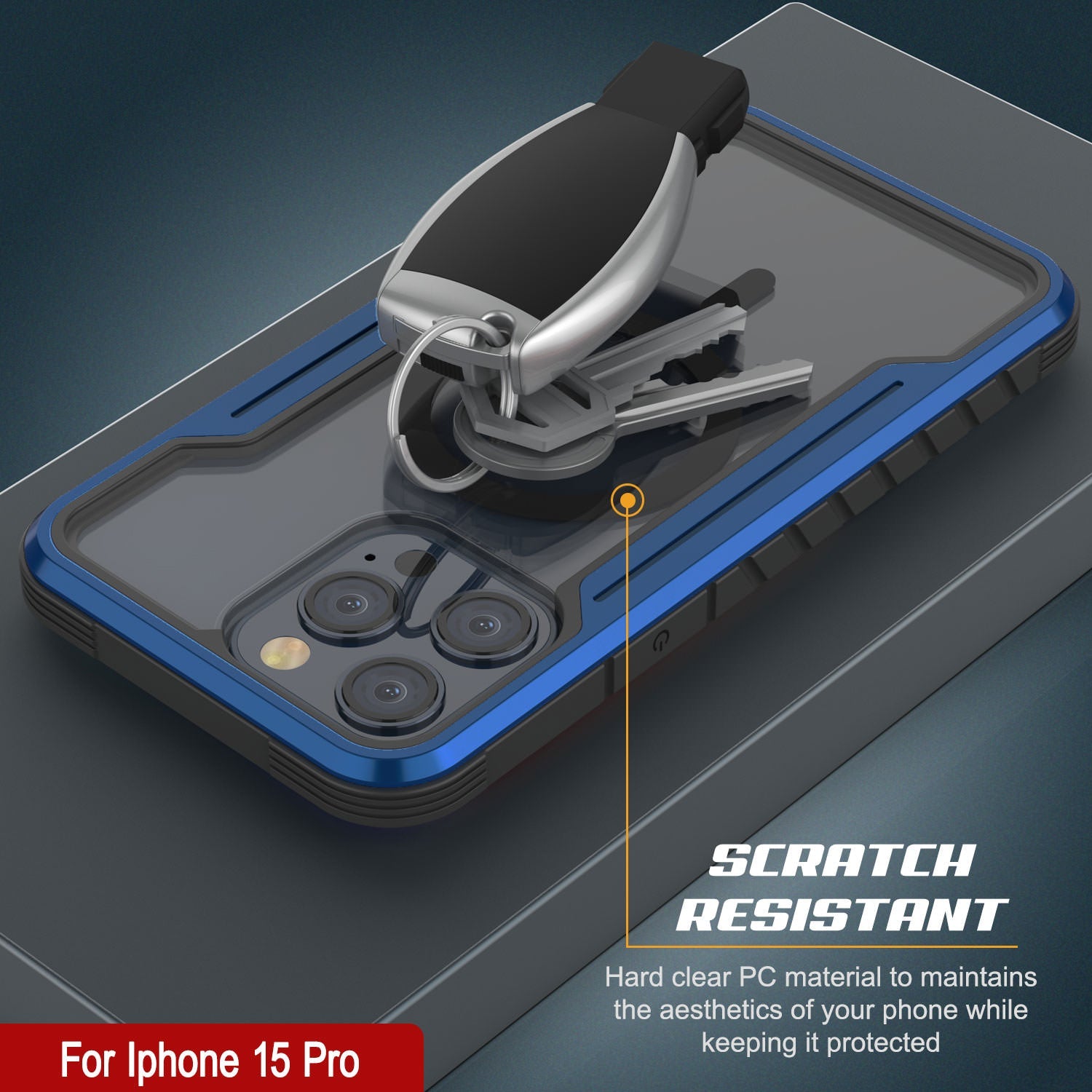 Punkcase iPhone 15 Pro Armor Stealth MAG Defense Case Protective Military Grade Multilayer Cover [Navy Blue]