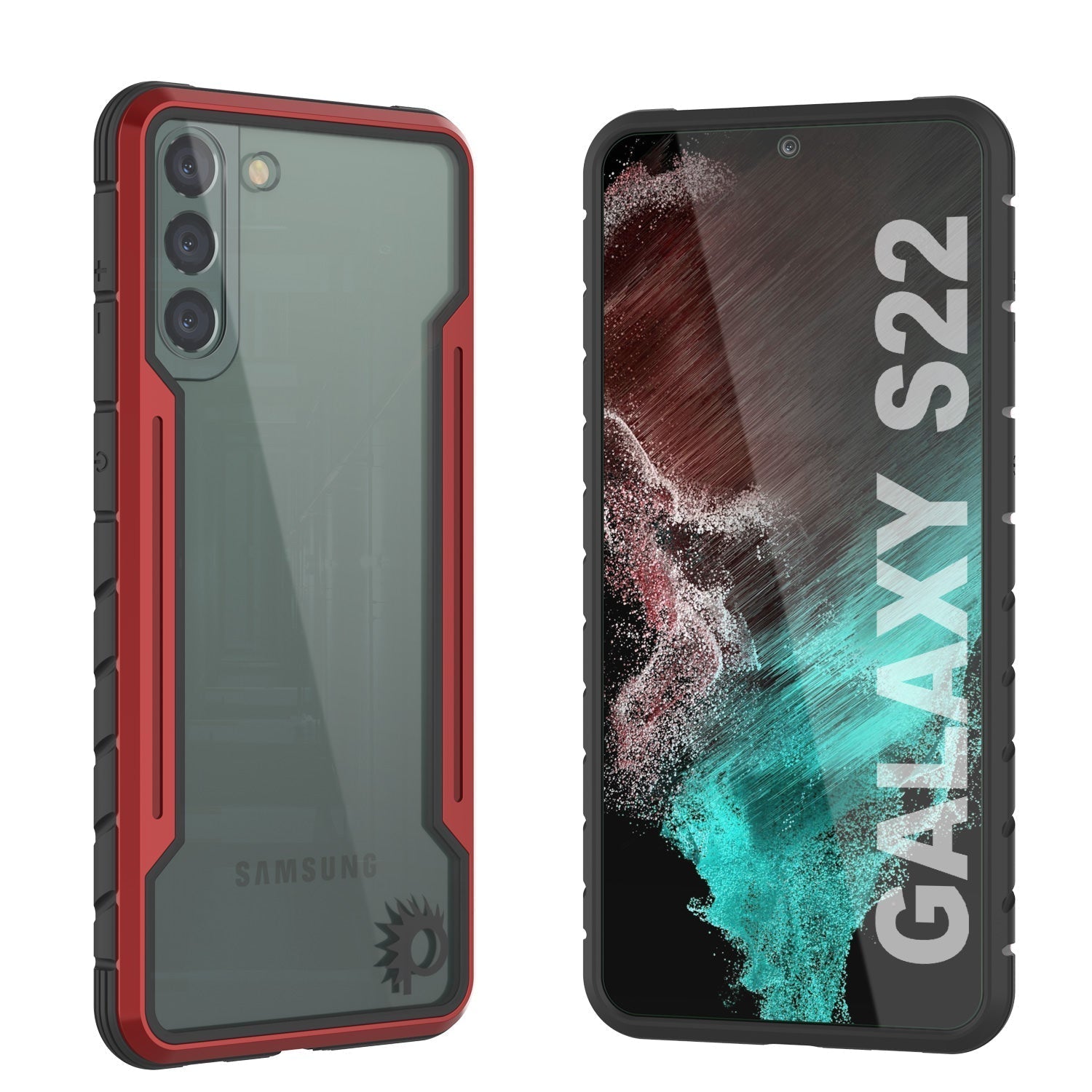 Punkcase S22 ravenger Case Protective Military Grade Multilayer Cover [Red]