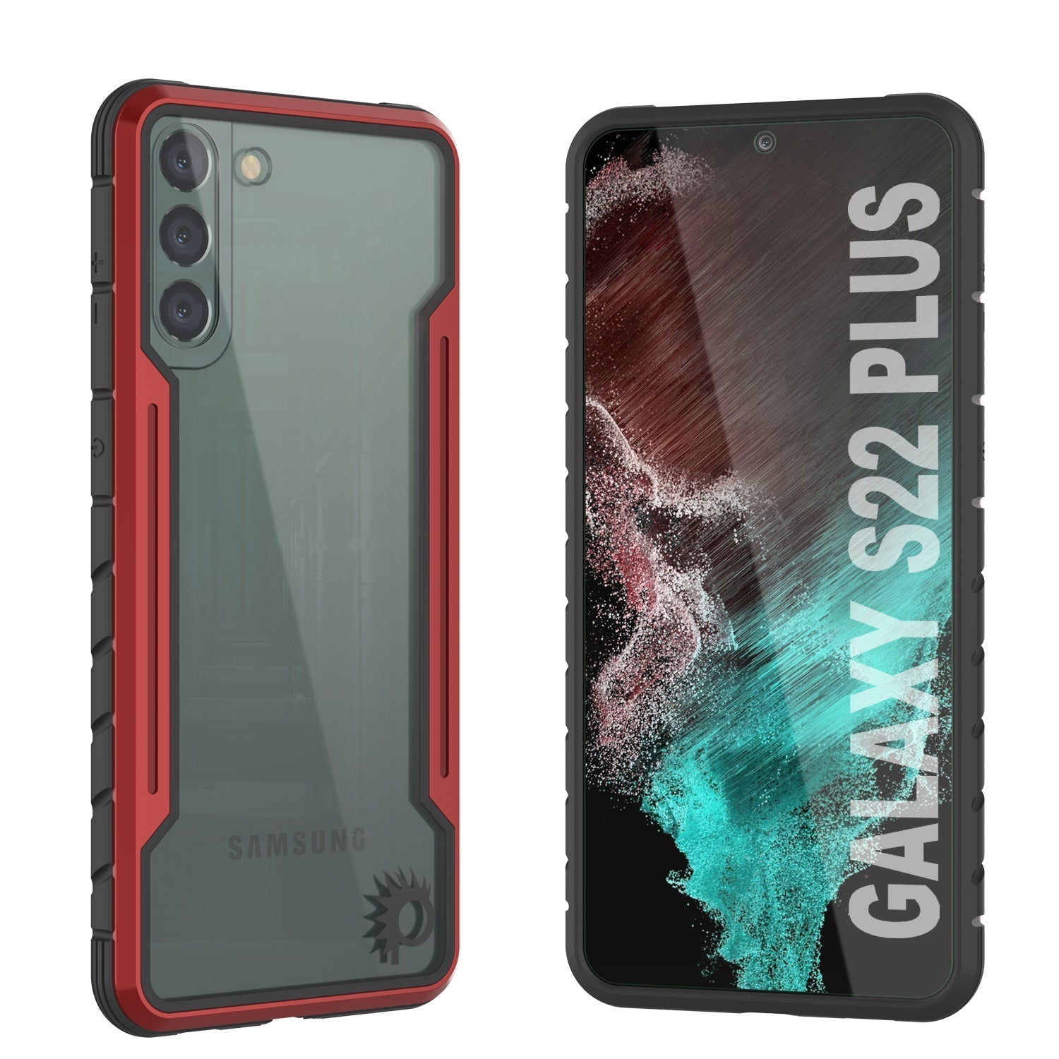 Punkcase S22+ Plus ravenger Case Protective Military Grade Multilayer Cover [Red]