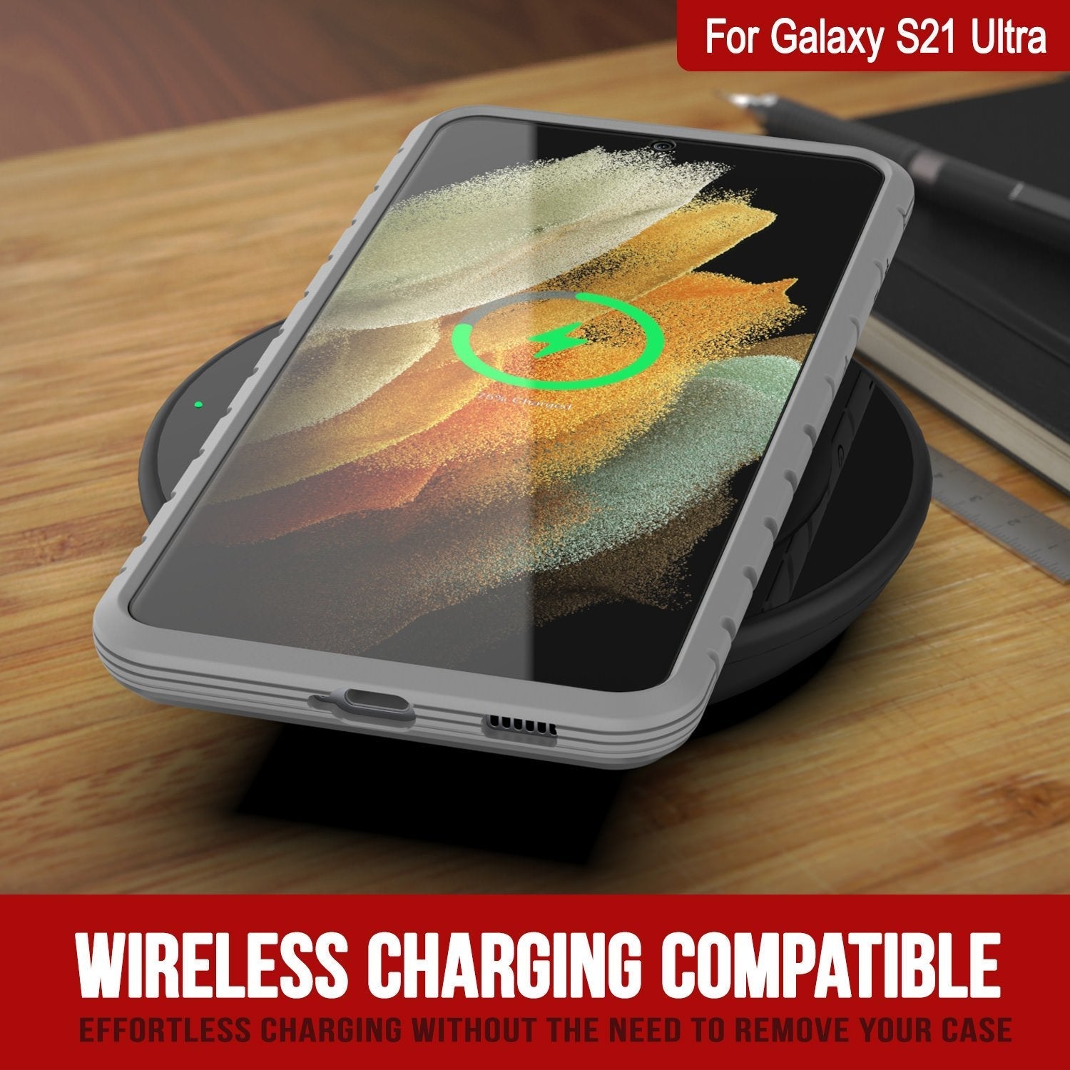 Punkcase S21 Ultra ravenger Case Protective Military Grade Multilayer Cover [Rainbow]