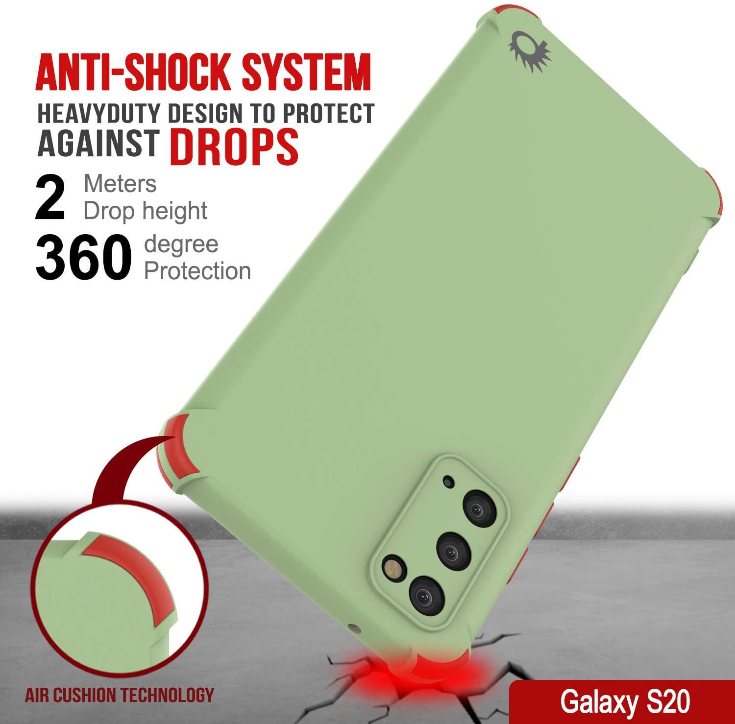 Punkcase Protective & Lightweight TPU Case [Sunshine Series] for Galaxy S20 [Light Green]