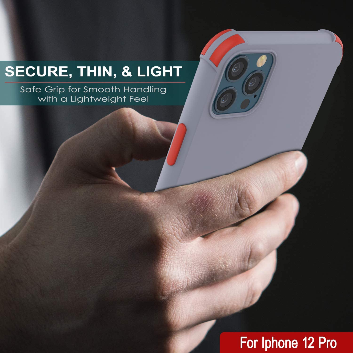 Punkcase Protective & Lightweight TPU Case [Sunshine Series] for iPhone 12 Pro [Grey]