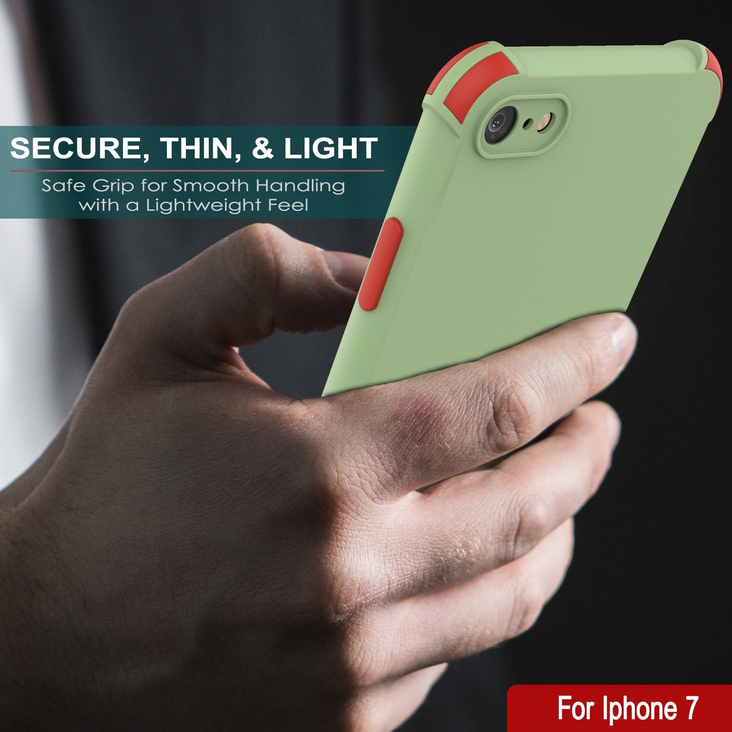 Punkcase Protective & Lightweight TPU Case [Sunshine Series] for iPhone 7 [Light Green]